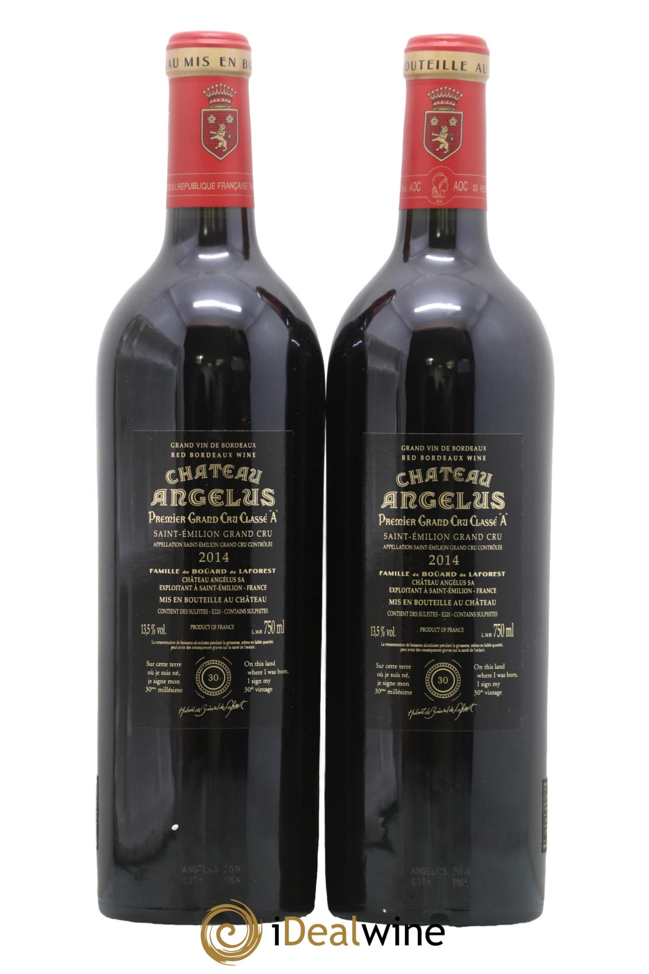 Château Angélus 1er Grand Cru Classé A 2014 - Lot of 2 bottles - 1