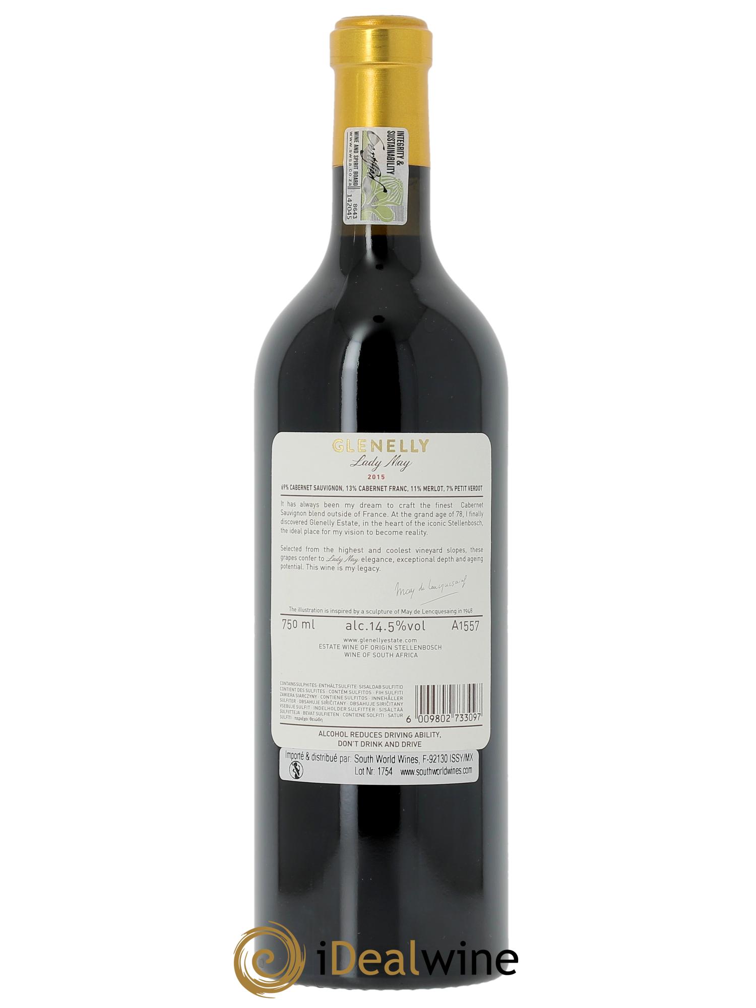 Stellenbosch Glenelly Lady May 2015 - Lot de 1 bouteille - 1