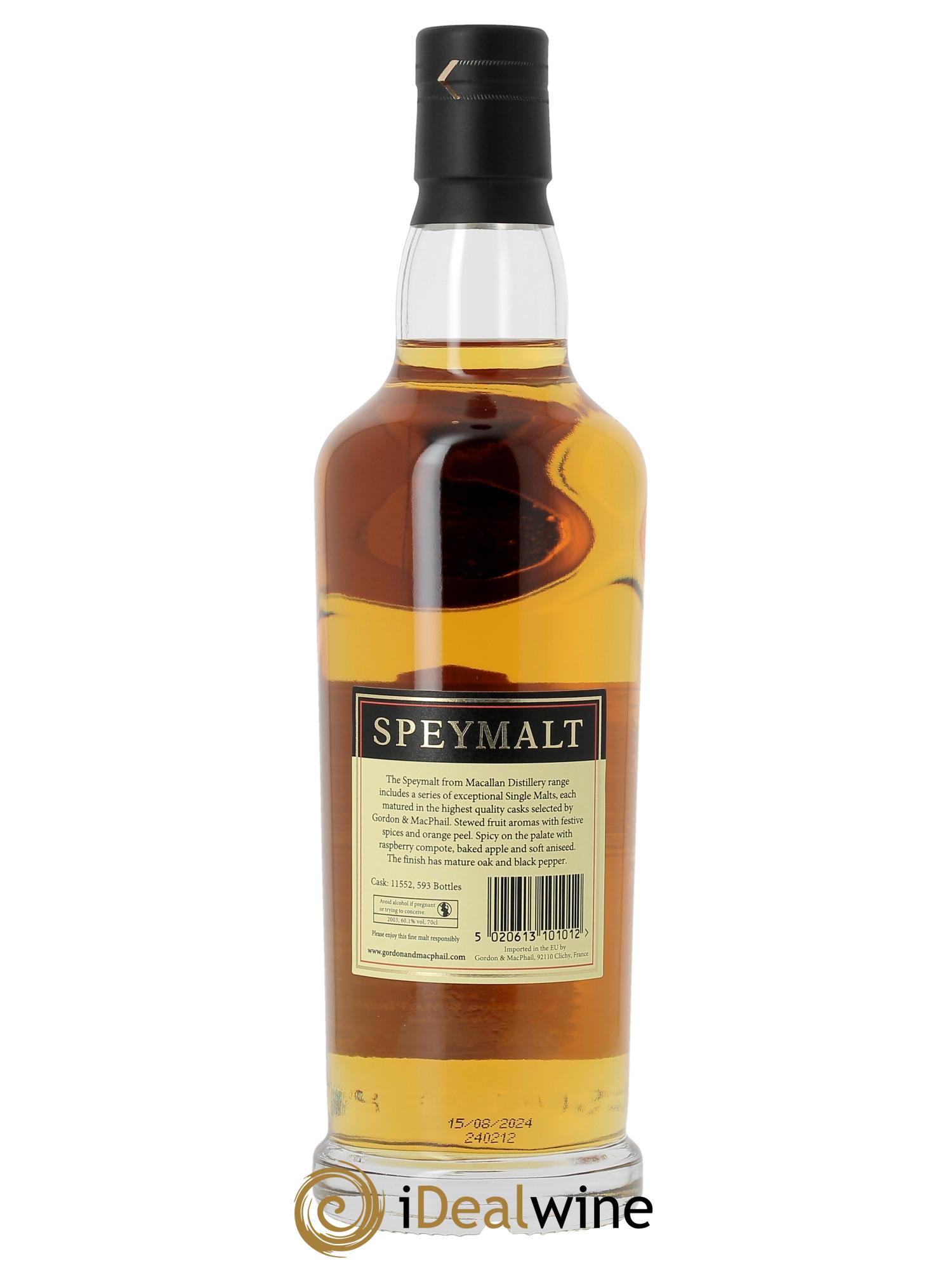 Whisky Gordon & Macphail Speymalt from Macallan 20 ans 2003 1st fill Sherry Butt  - Posten von 1 Flasche - 2
