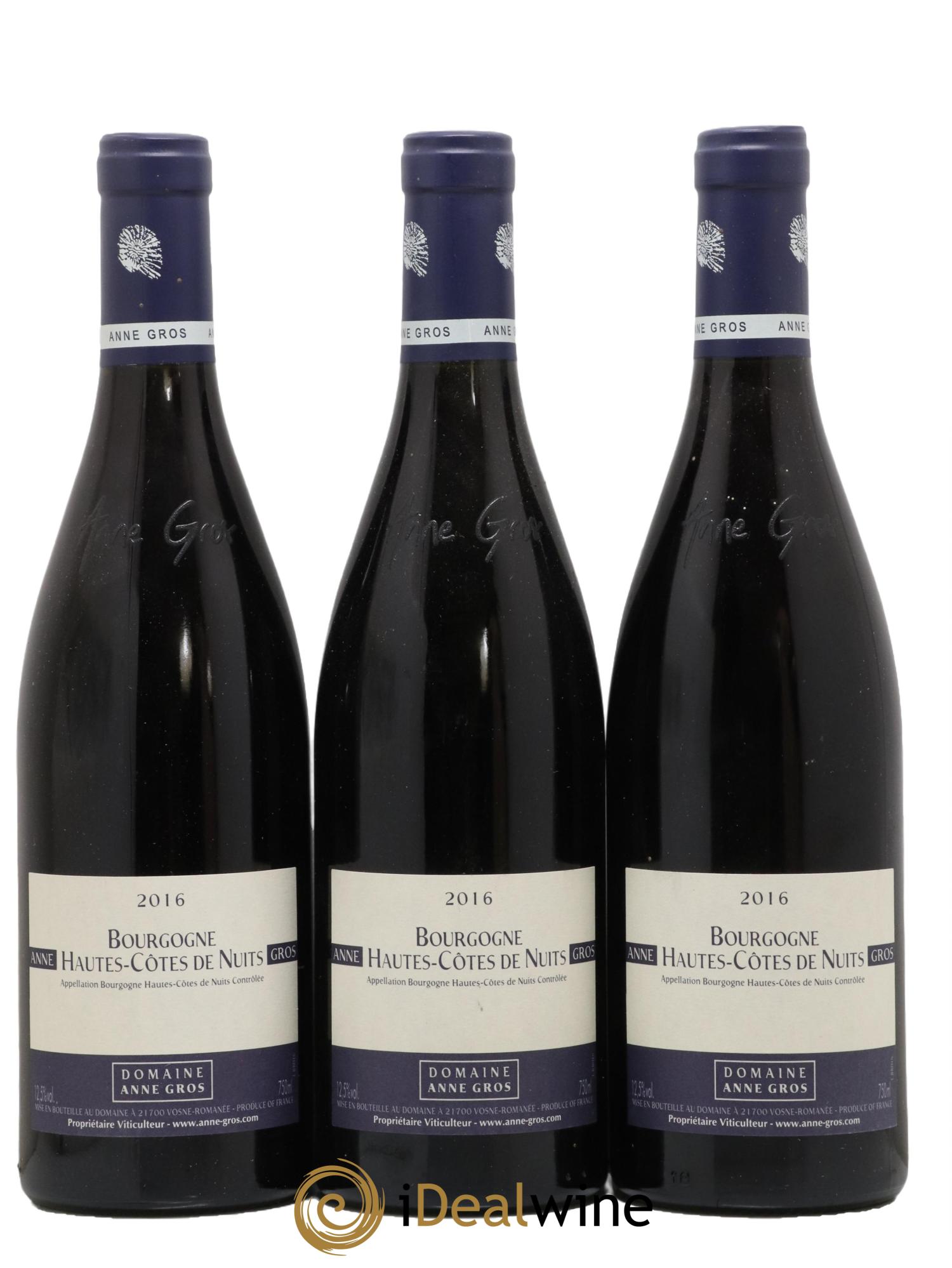 Hautes-Côtes de Nuits Anne Gros 2016 - Lotto di 3 bottiglie - 0