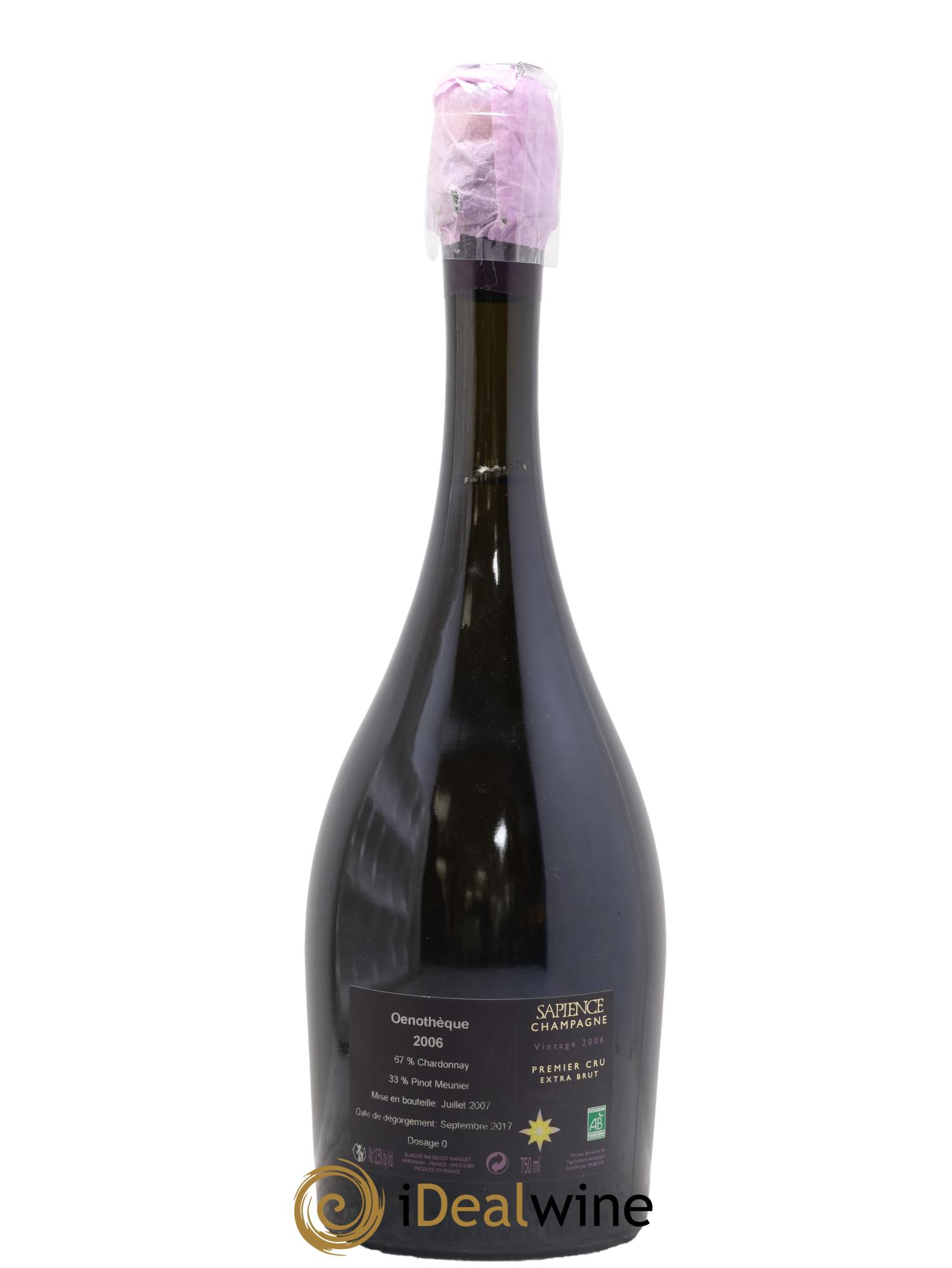 Sapience Oeno 1er Cru Brut Nature Marguet 2006 - Lotto di 1 bottiglia - 1
