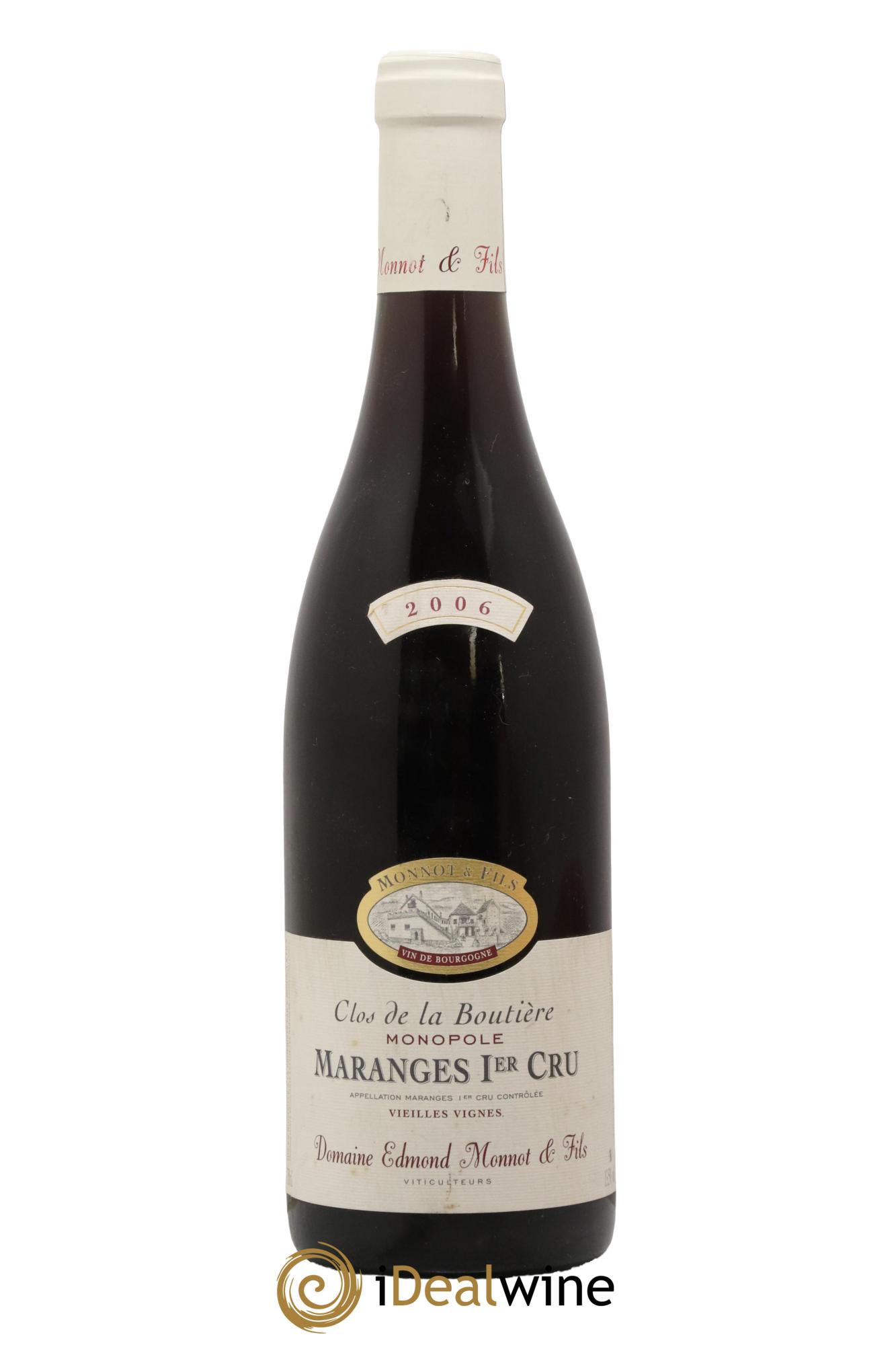 Maranges 1er Cru Vieilles Vignes Clos de la Boutière Edmond Monnot et Fils 2006 - Lotto di 1 bottiglia - 0