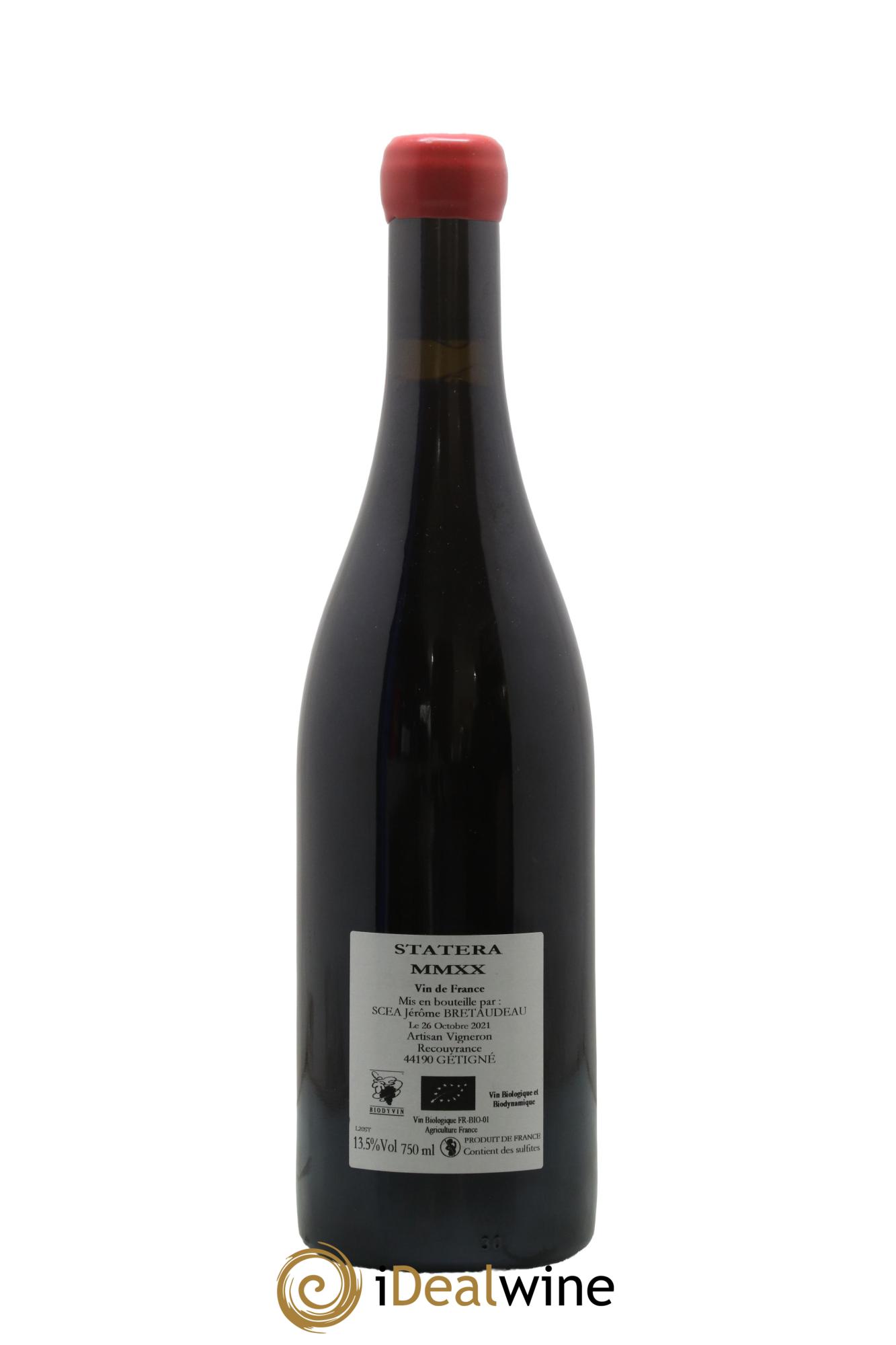 Vin de France Statera Jérôme Bretaudeau - Domaine de Bellevue 2020 - Lot de 1 bouteille - 1