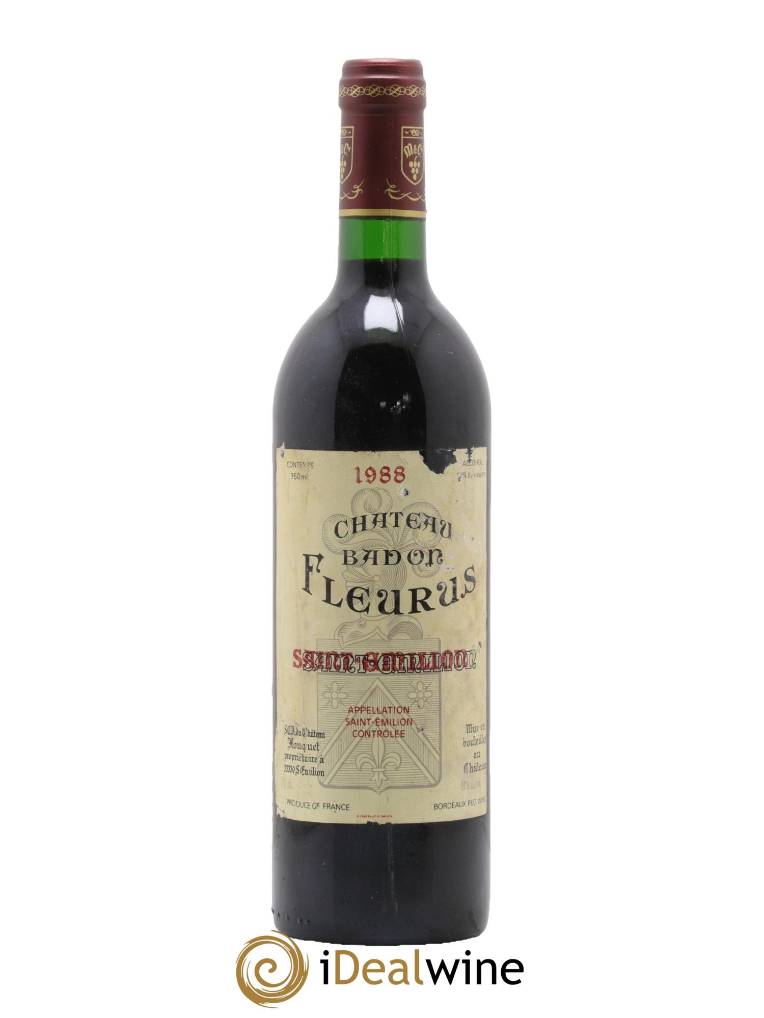 Saint-Émilion Château Badon Fleurus 1988 - Lot de 1 bouteille - 0