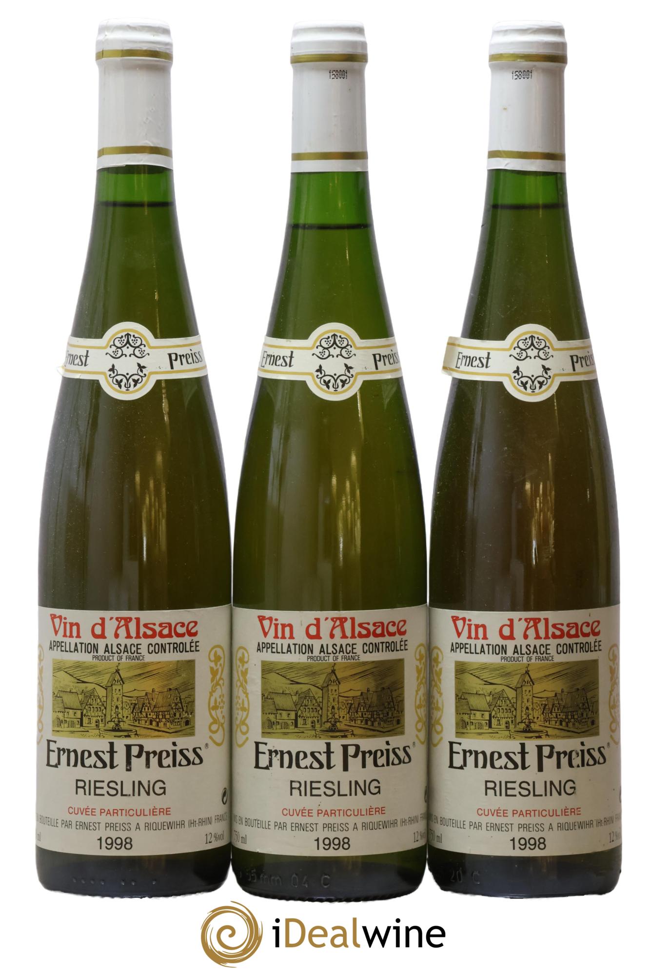 Alsace Riesling Cuvée Particulière Ernest Preiss 1998 - Posten von 3 Flaschen - 0