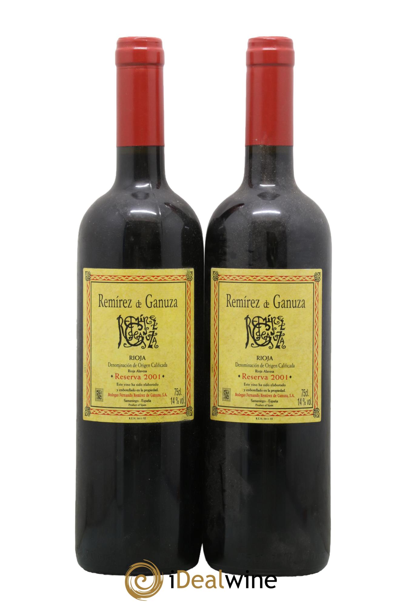 Rioja DOCA Reserva Remirez De Ganuza 2001 - Lotto di 2 bottiglie - 0