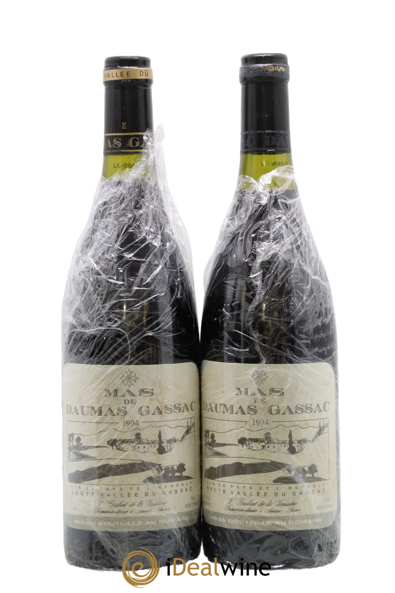 Saint-Guilhem-le-Désert - Cité d'Aniane Mas Daumas Gassac Famille Guibert de La Vaissière 1994 - Lot of 2 bottles - 0
