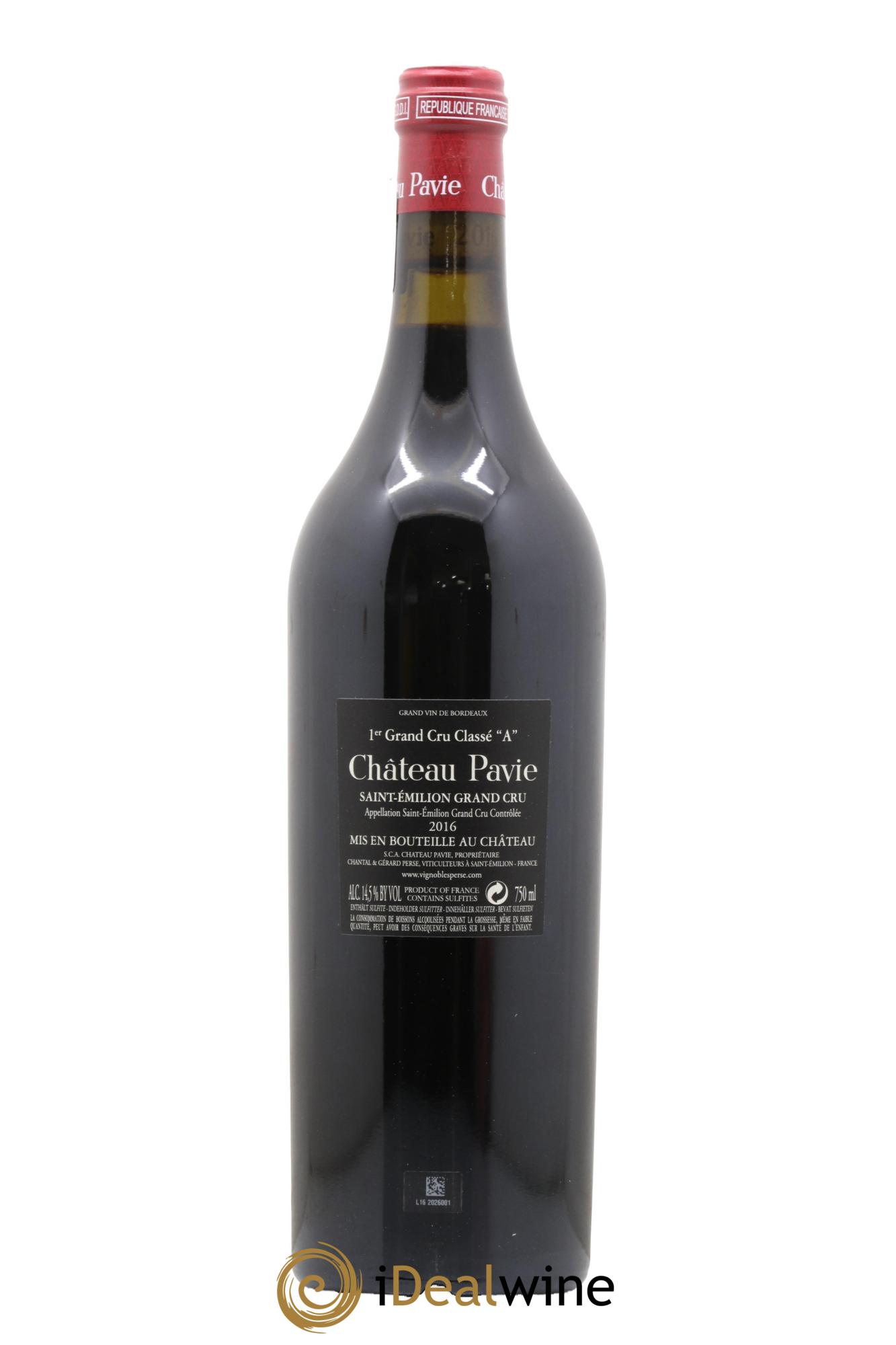 Château Pavie 1er Grand Cru Classé A 2016 - Lot de 1 bouteille - 1