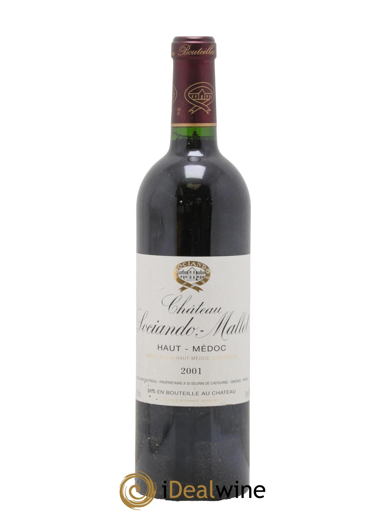 Château Sociando Mallet 2001 - Lot de 1 bouteille - 0
