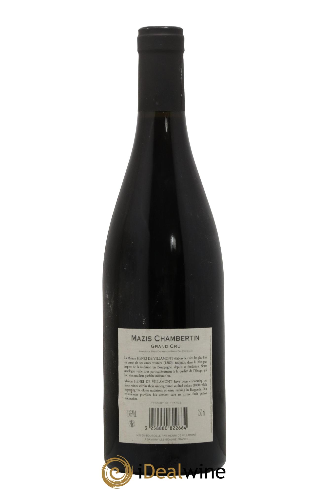 Mazis-Chambertin Grand Cru Henri De Villamont 2010 - Lot of 1 bottle - 1