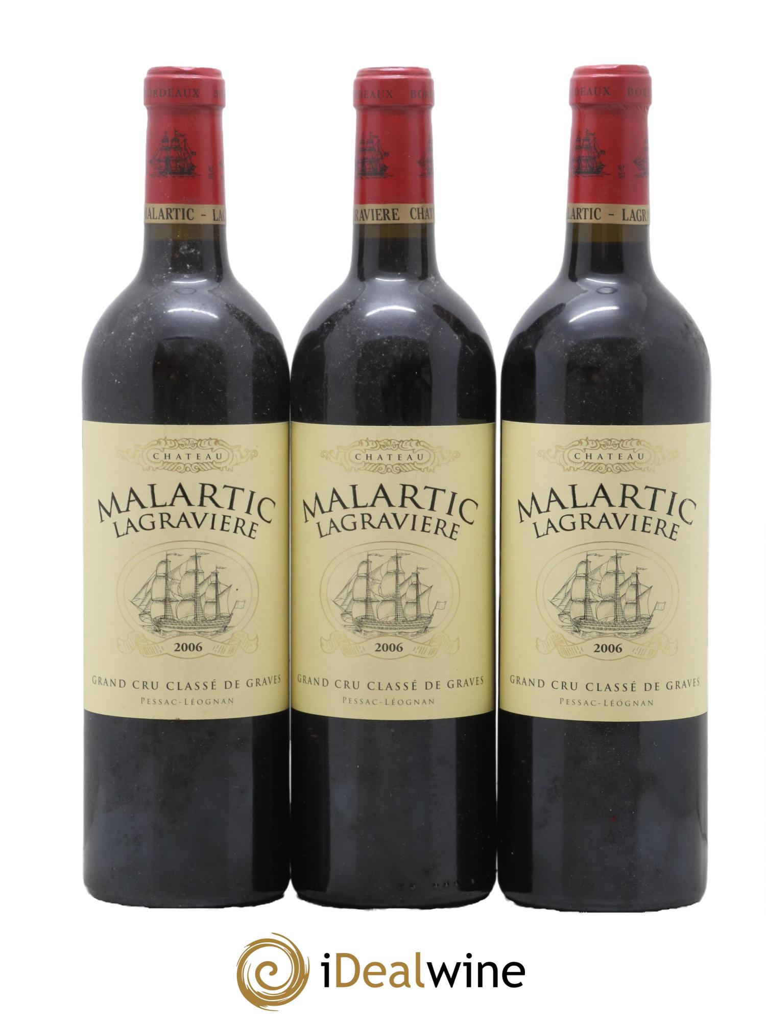 Château Malartic-Lagravière Cru Classé de Graves 2006 - Lot de 3 bouteilles - 0