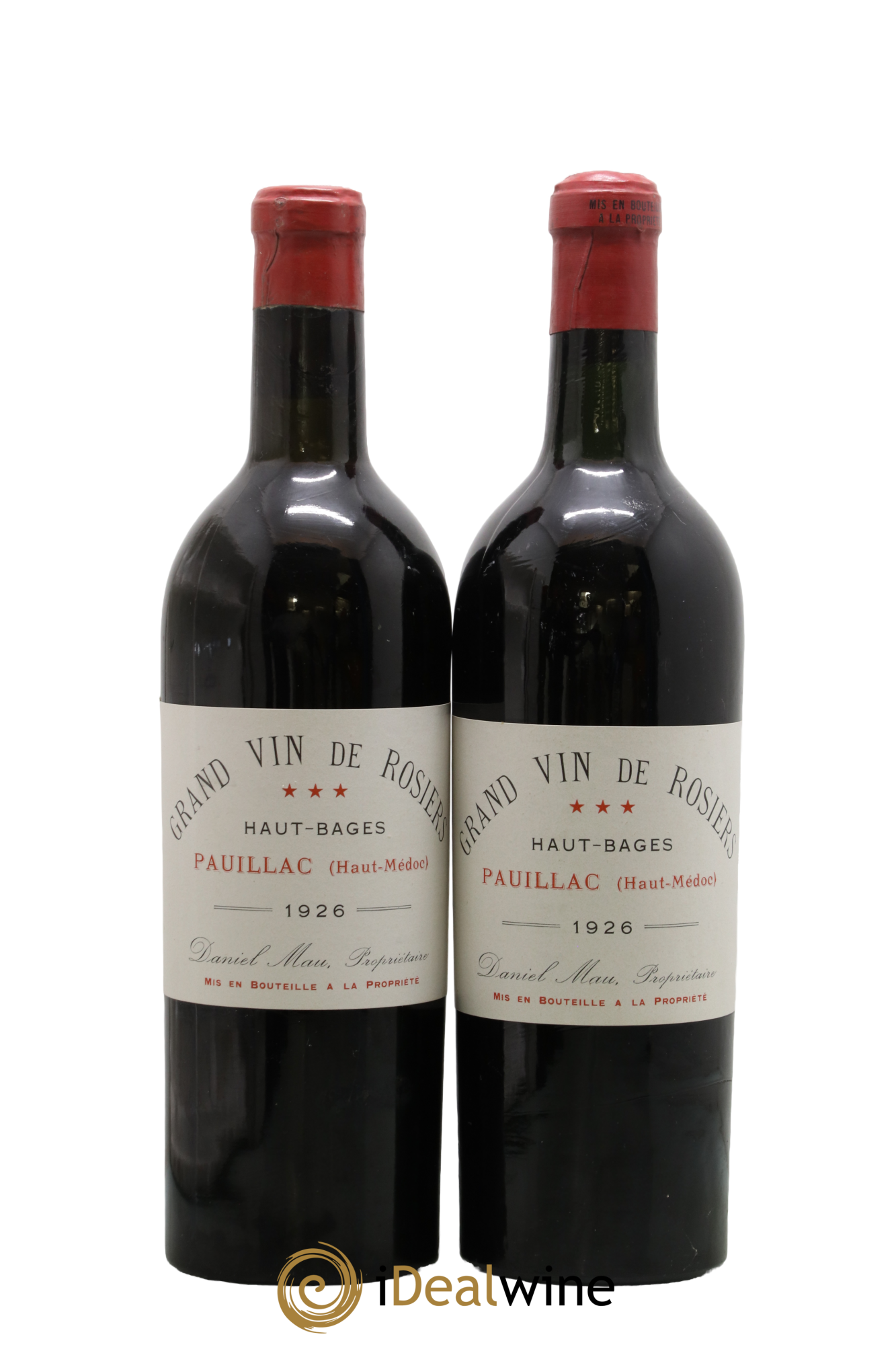 Pauillac Grand Vin de Rosiers Château Haut Bages 1926 - Lot of 2 bottles - 0