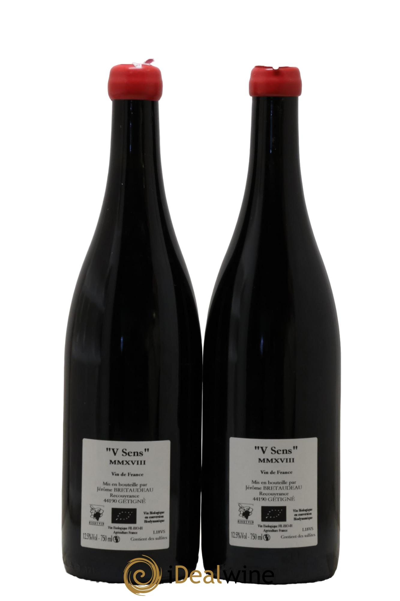 Vin de France V Sens Jérôme Bretaudeau - Domaine de Bellevue 2018 - Lot of 2 bottles - 1