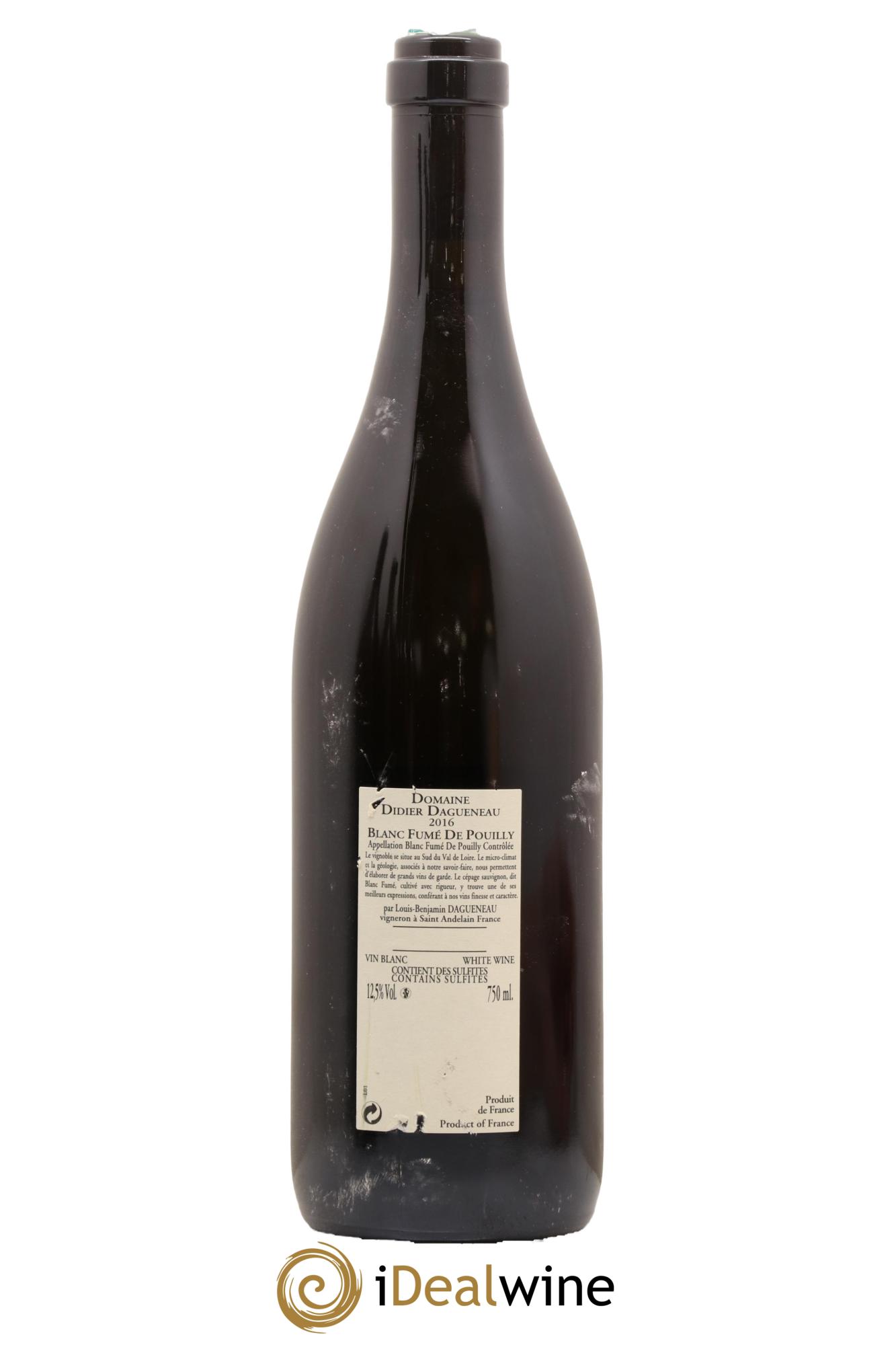 Vin de France (anciennement Pouilly-Fumé) Buisson Renard Dagueneau (Domaine Didier - Louis-Benjamin) 2016 - Lot de 1 bouteille - 1