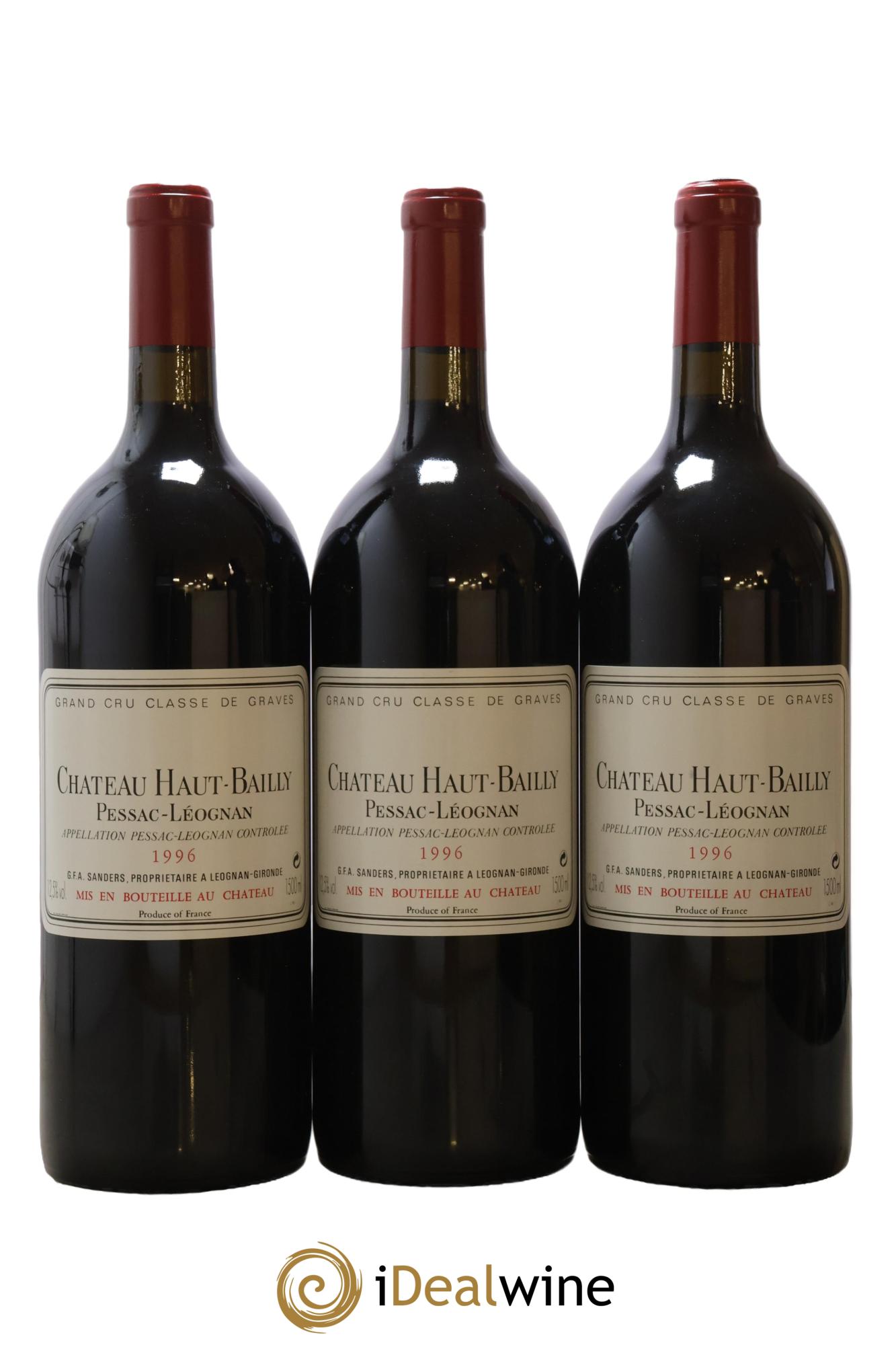 Château Haut-Bailly Cru Classé de Graves 1996 - Lot de 3 magnums - 0