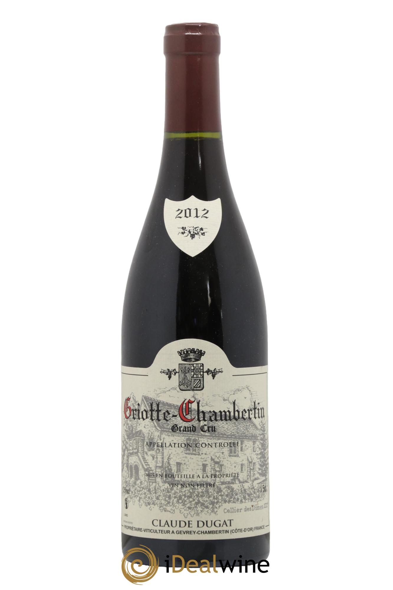 Griotte-Chambertin Grand Cru Claude Dugat 2012 - Lot de 1 bouteille - 0