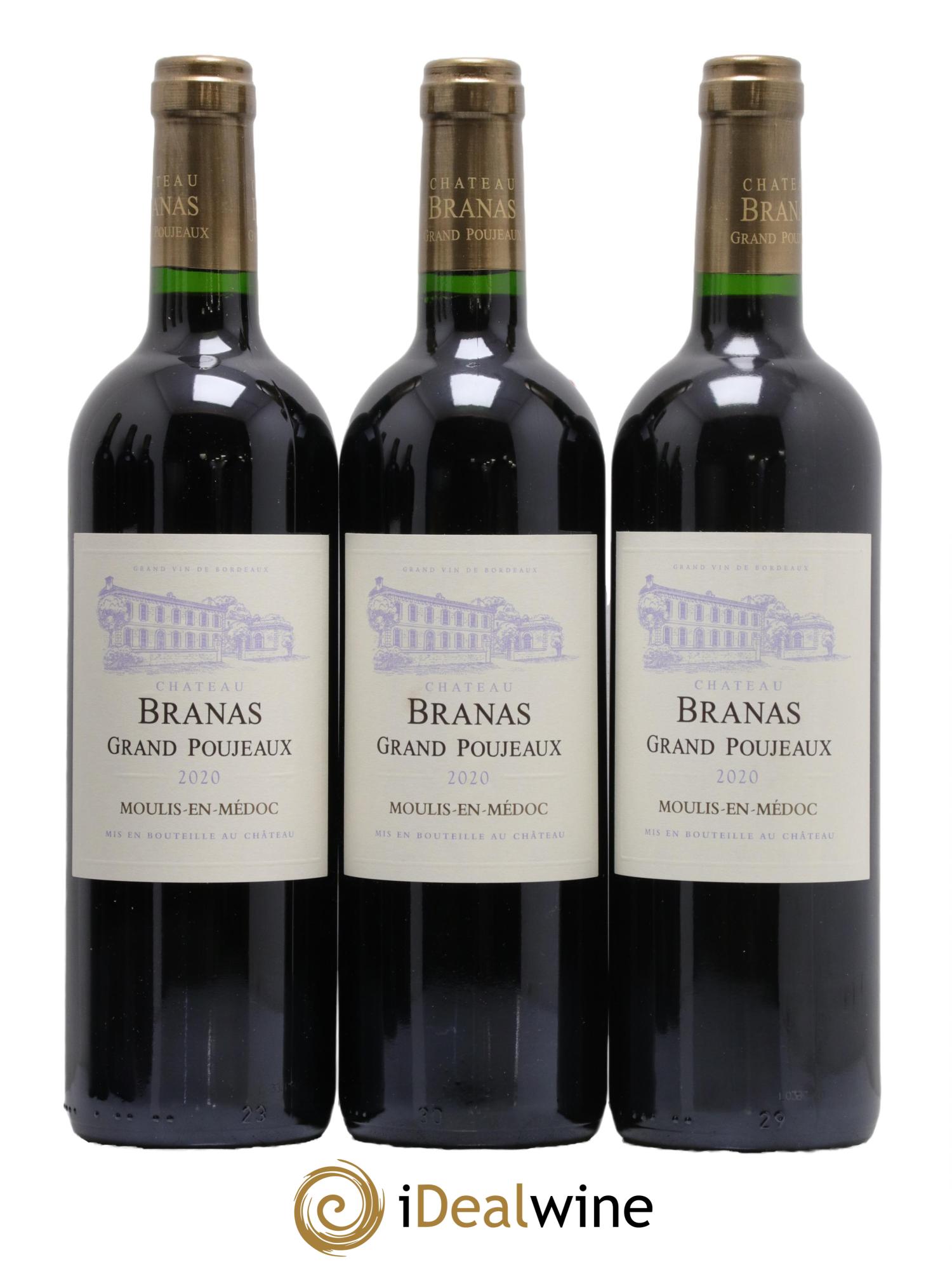 Château Branas Grand Poujeaux Cru Bourgeois 2020 - Lot de 6 bouteilles - 1