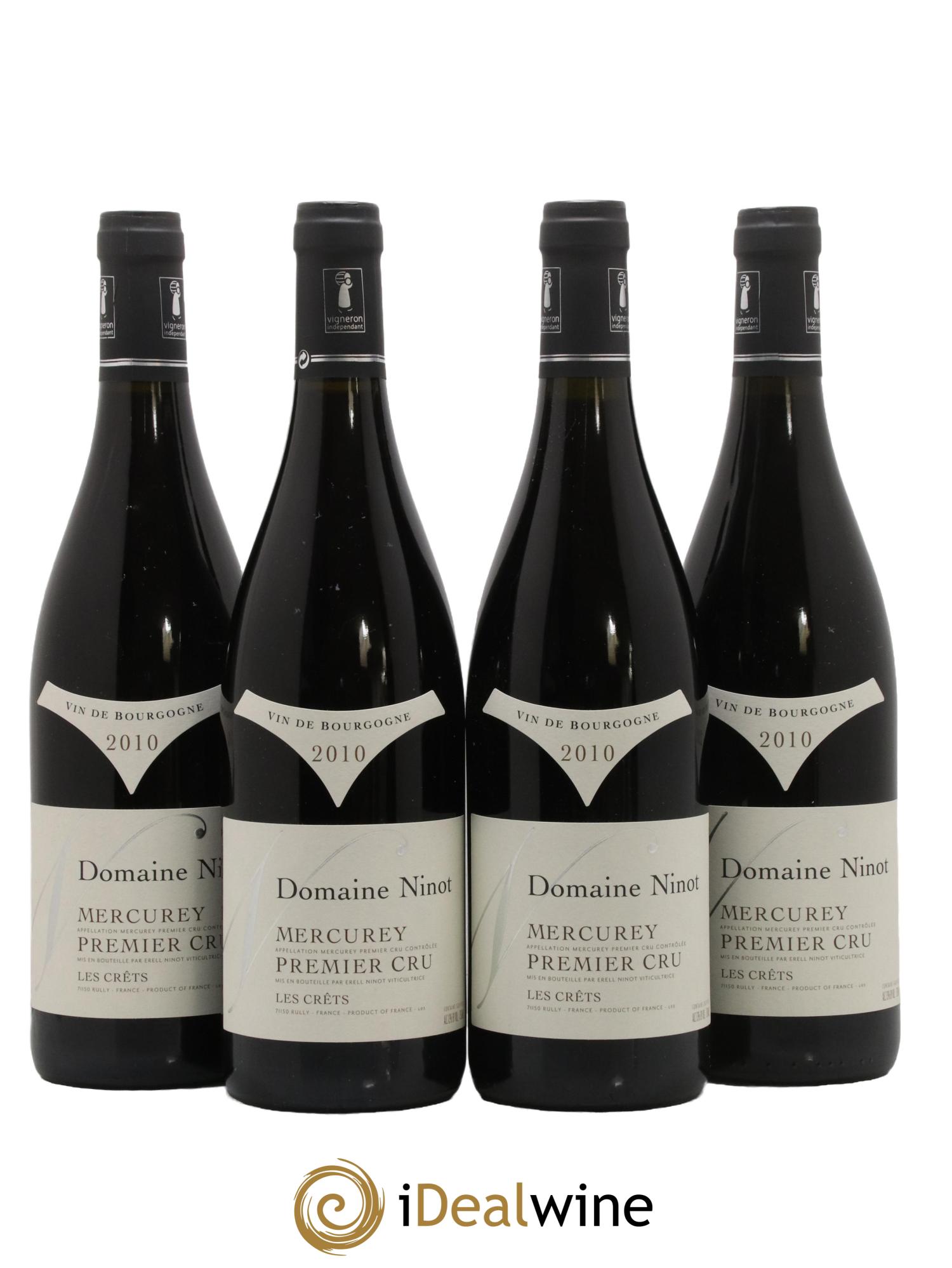 Mercurey 1er Cru Les Crêts Domaine Ninot 2010 - Lot de 4 bouteilles - 0