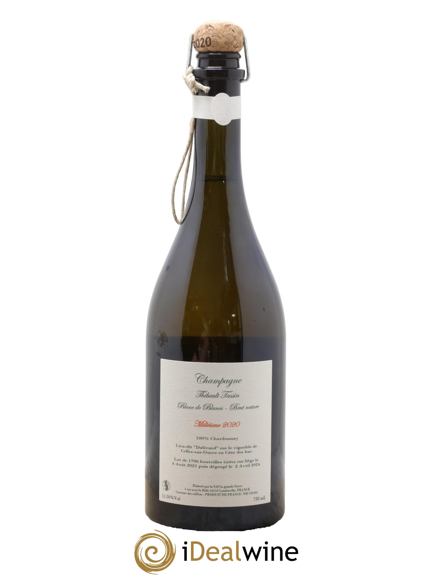 Champagne Brut Nature Blanc de Blancs Dalivard Maison Thibault Tassin 2020 - Lotto di 1 bottiglia - 1