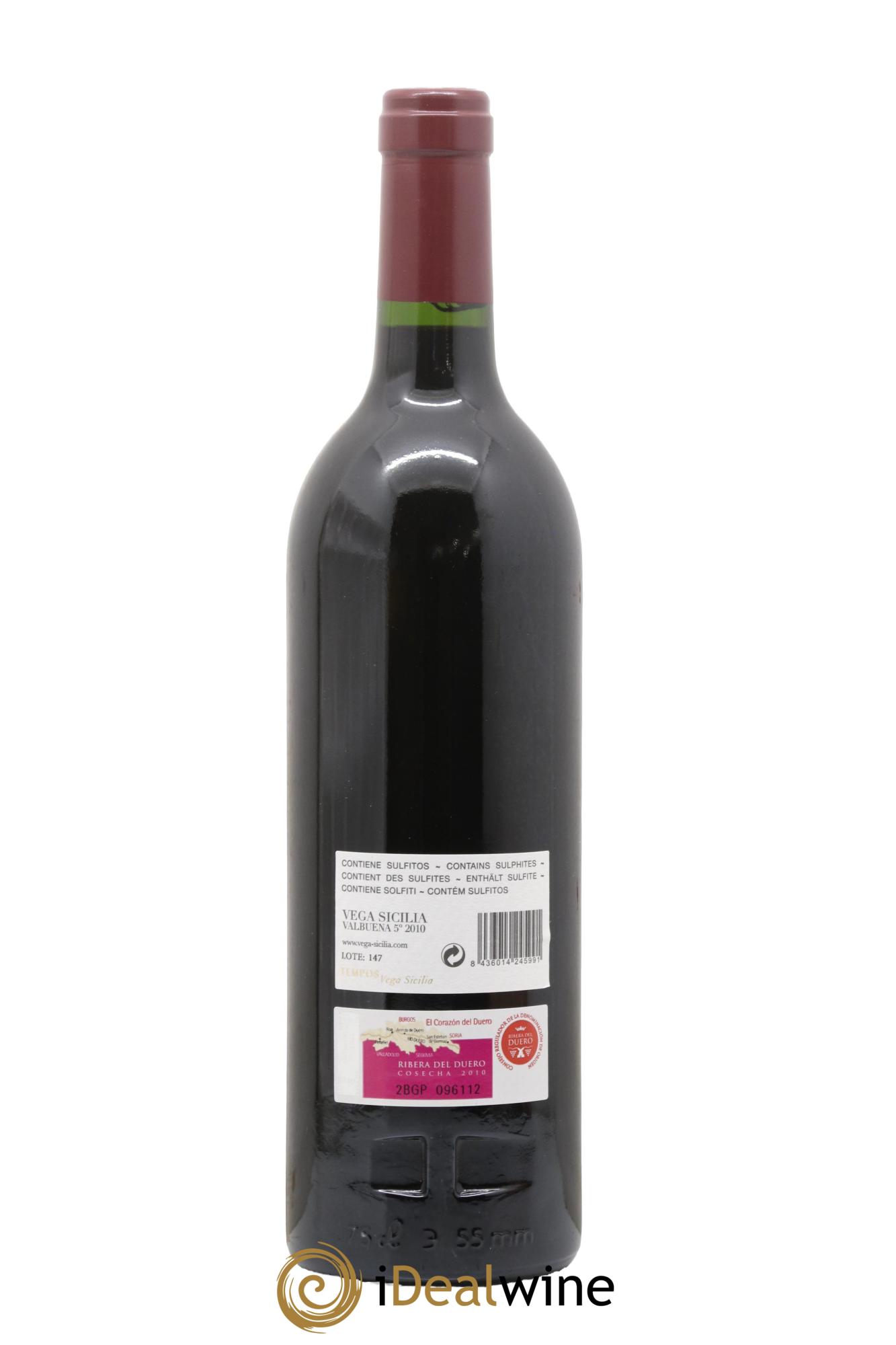 Ribera Del Duero DO Vega Sicilia Valbuena 5 ano Famille Alvarez 2010 - Lot de 1 bouteille - 1