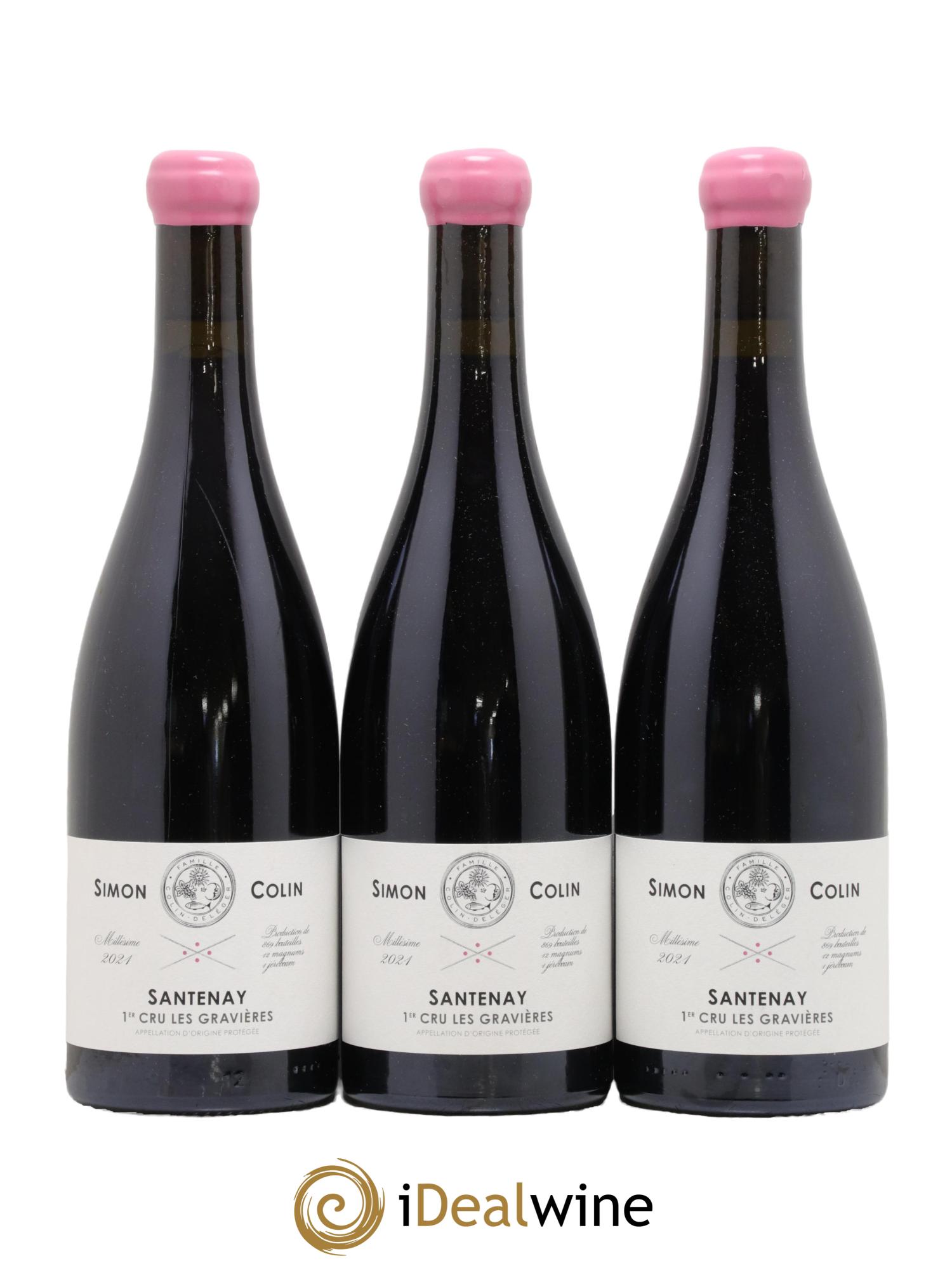 Santenay 1er Cru Les Gravières Simon Colin 2021 - Lot de 3 bouteilles - 0