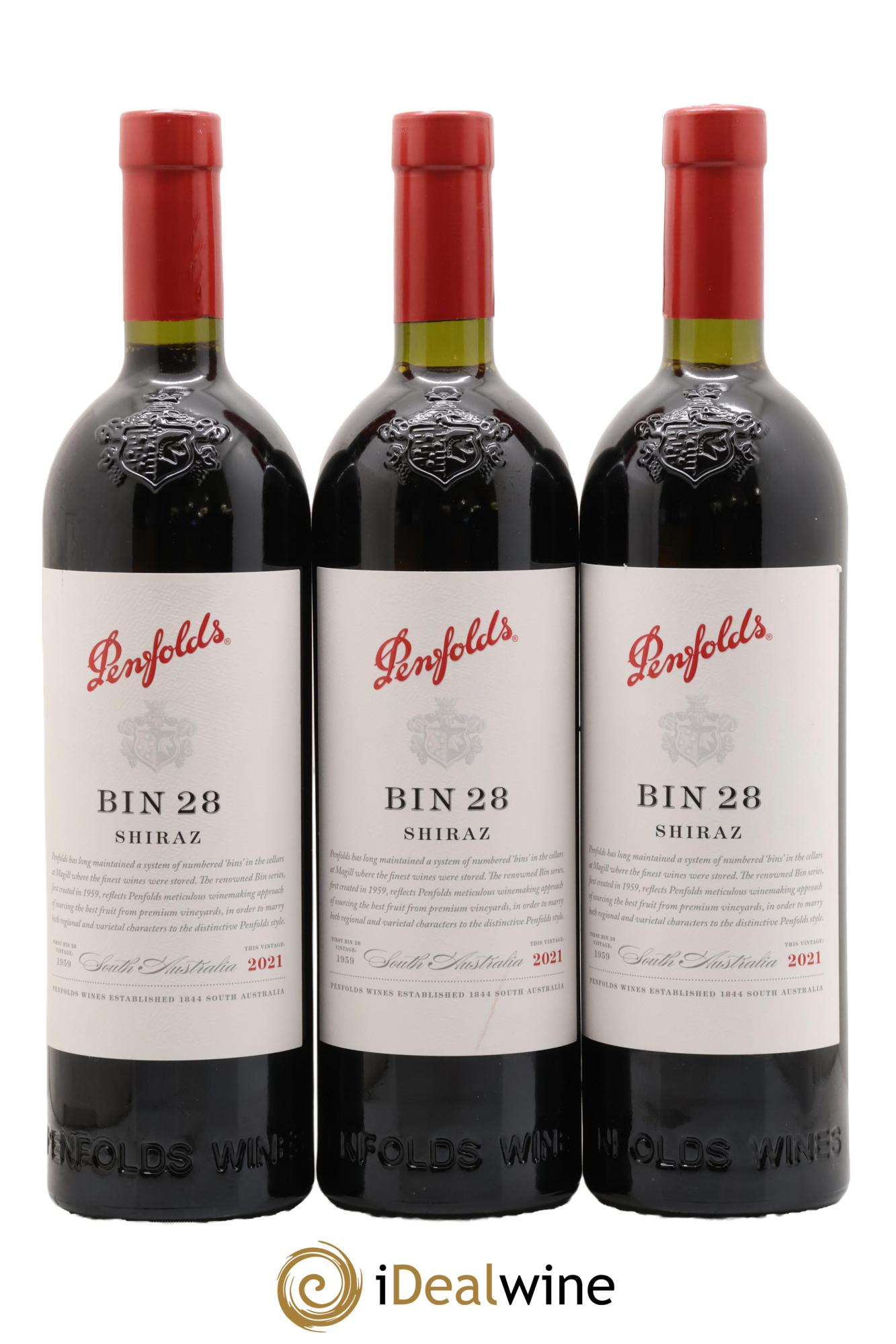 South Australia Penfolds Wines Bin 28 Shiraz 2021 - Lot de 3 bouteilles - 0