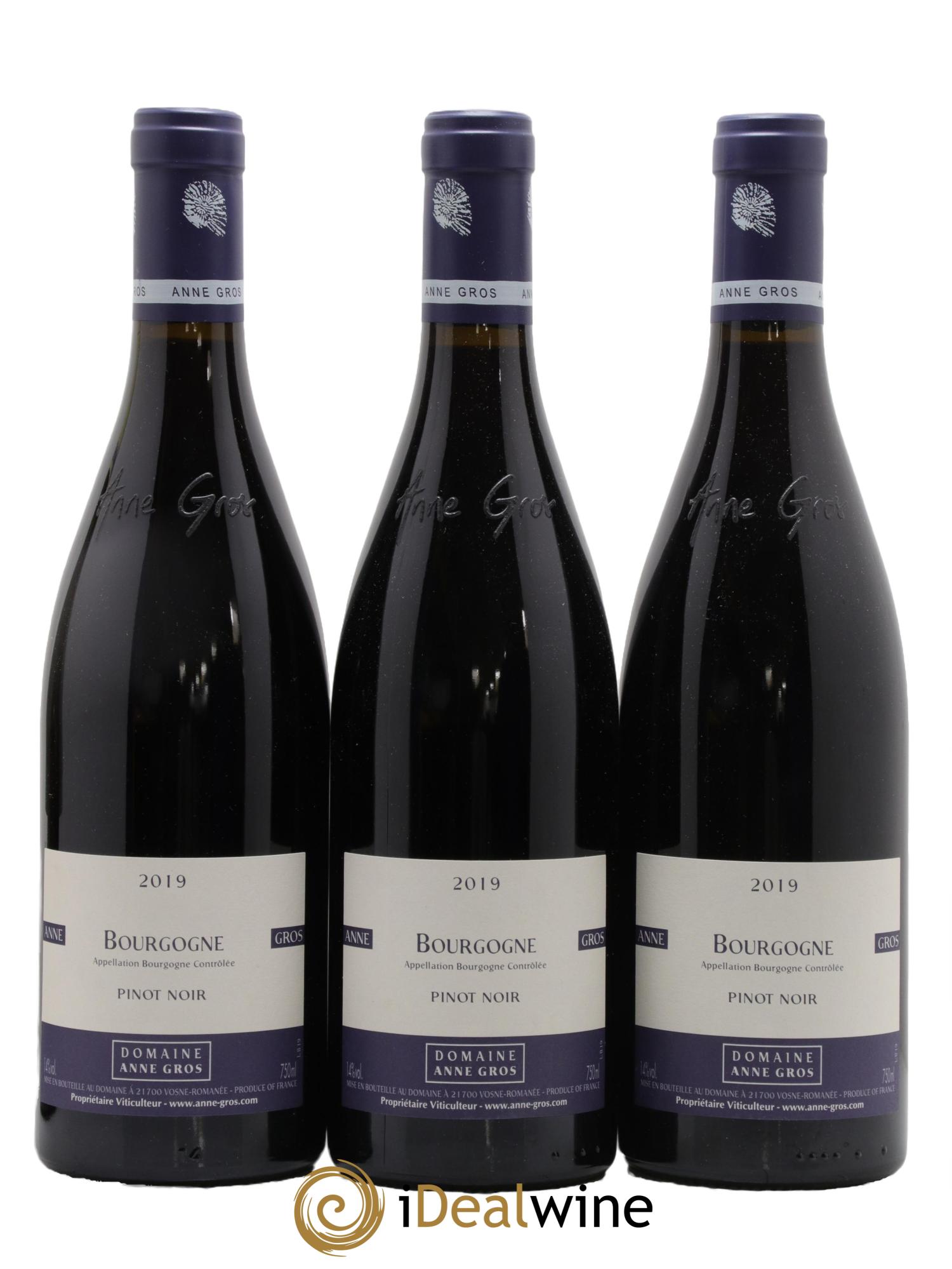 Bourgogne Pinot Noir Anne Gros 2019 - Lot de 3 bouteilles - 0