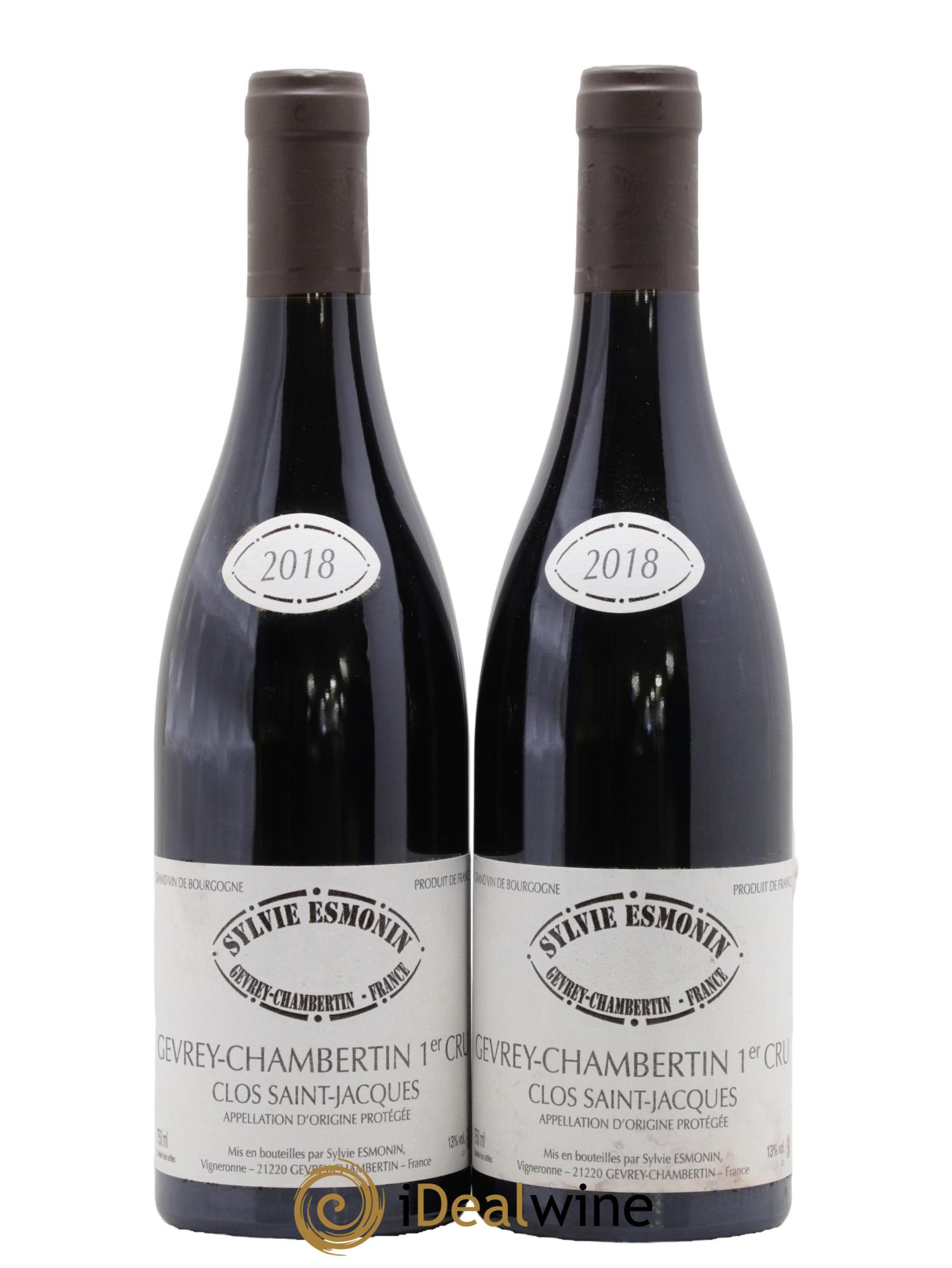 Gevrey-Chambertin 1er Cru Clos Saint Jacques Sylvie Esmonin 2018 - Lot de 2 bouteilles - 0