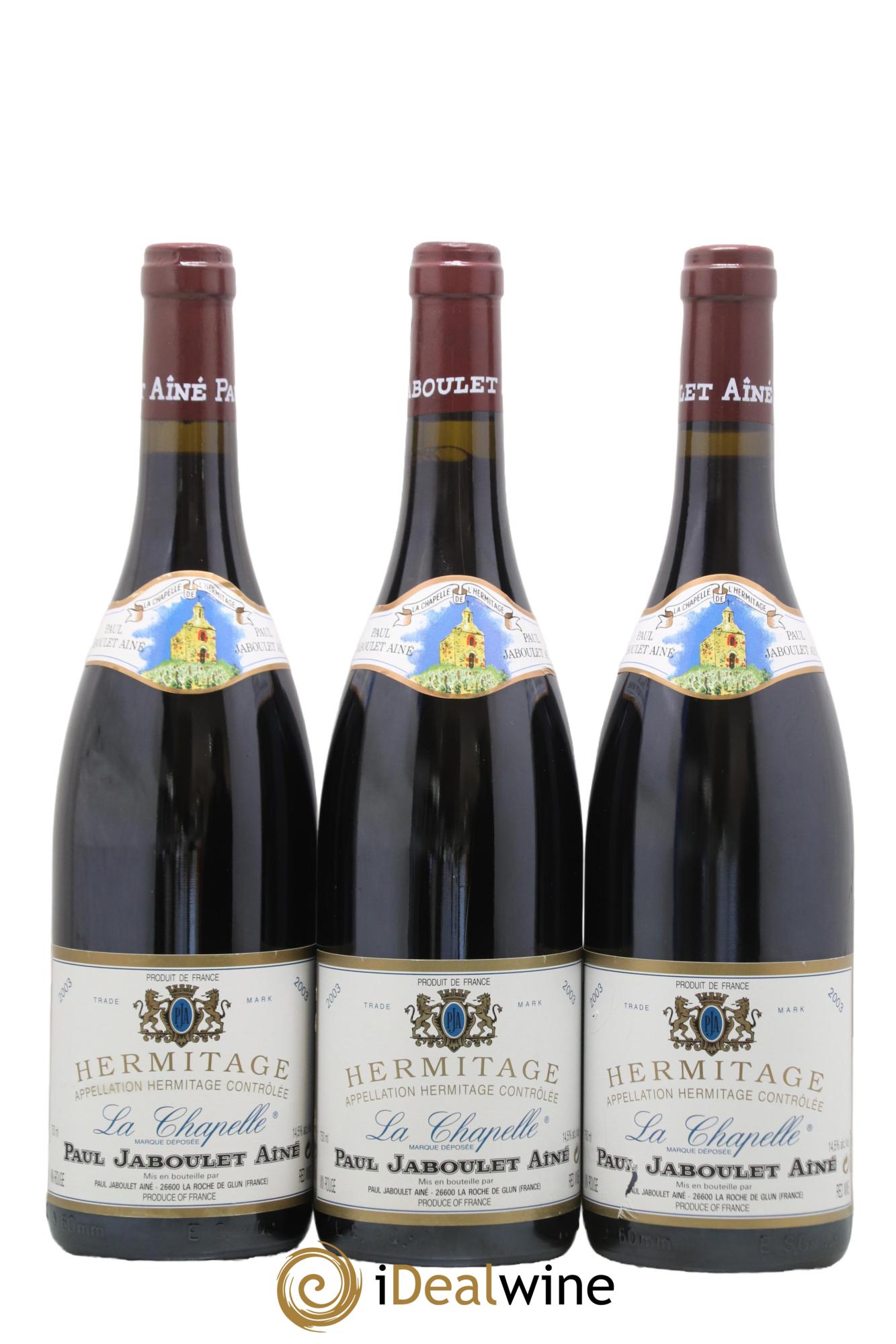 Hermitage La Chapelle Paul Jaboulet Ainé 2003 - Lotto di 3 bottiglie - 0
