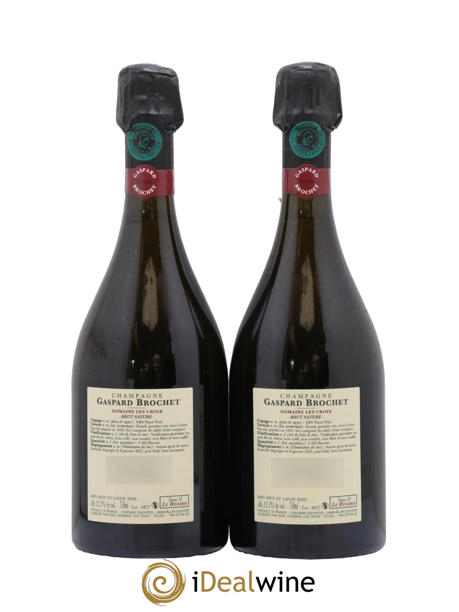 Champagne Tome II Le Renard Gaspard Brochet - Lot de 2 bouteilles - 1