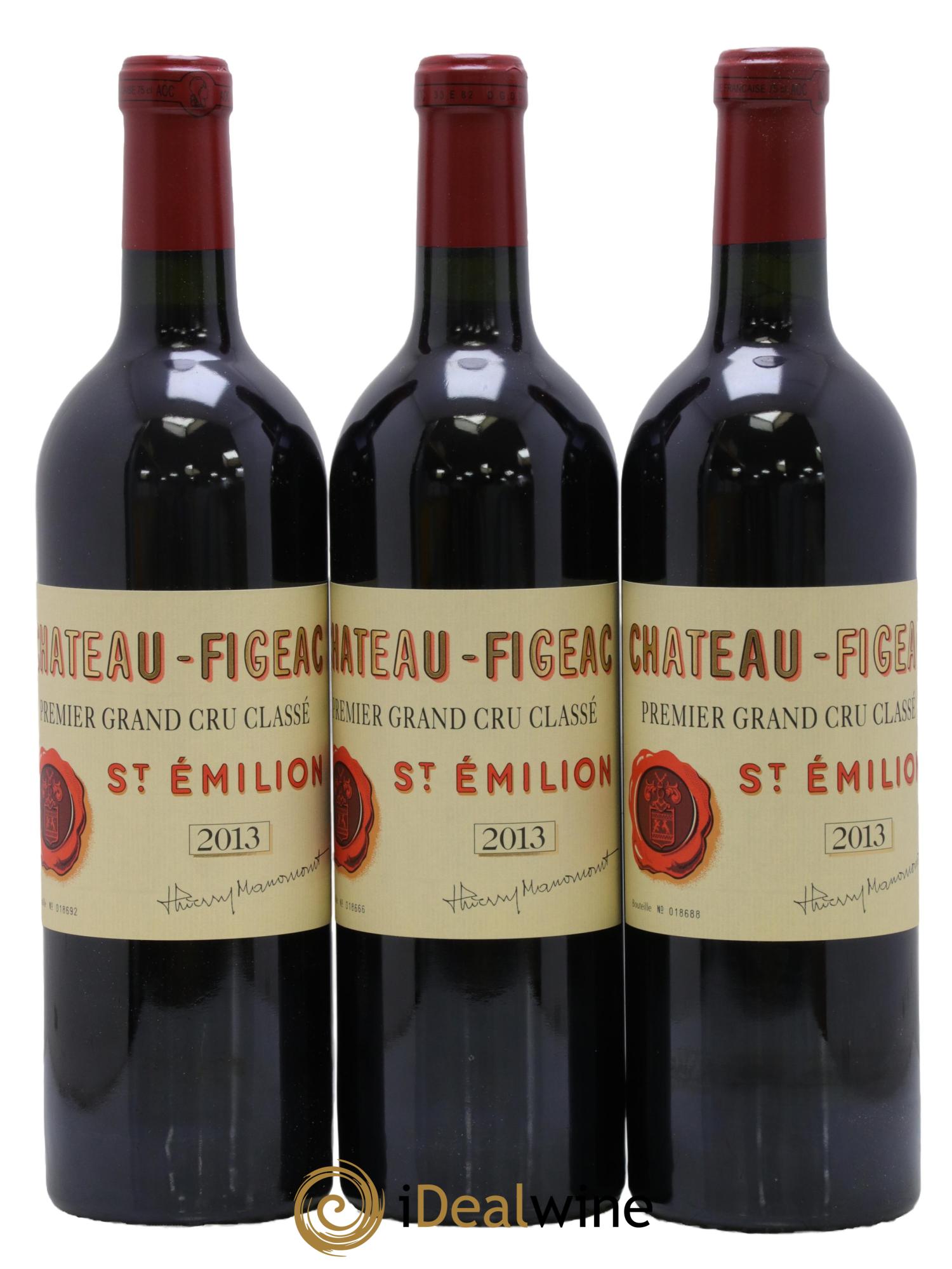Château Figeac 1er Grand Cru Classé A 2013 - Lot de 3 bouteilles - 0