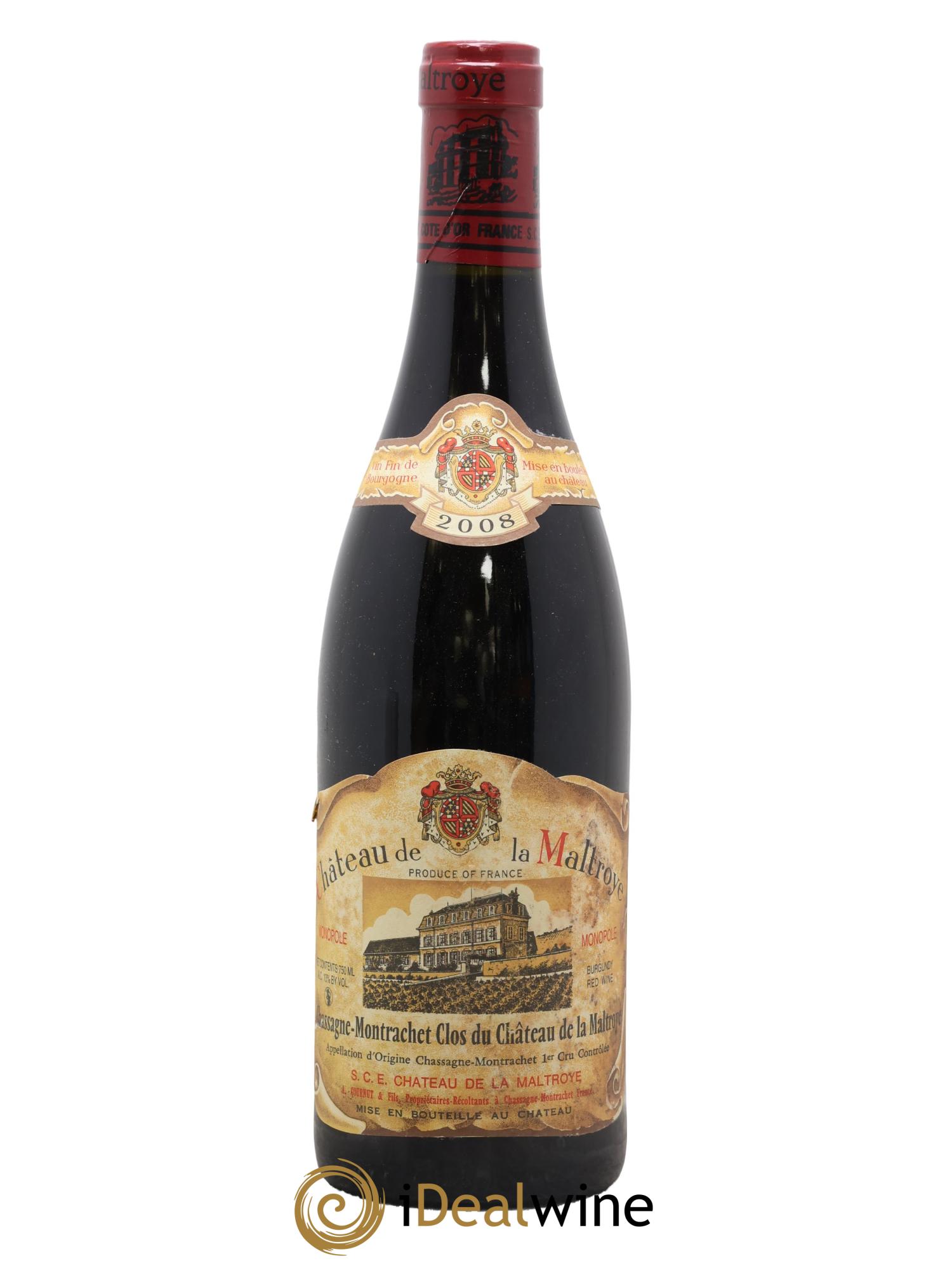 Chassagne-Montrachet 1er Cru Clos du Château de la Maltroye Château de la Maltroye 2008 - Lot de 1 bouteille - 0