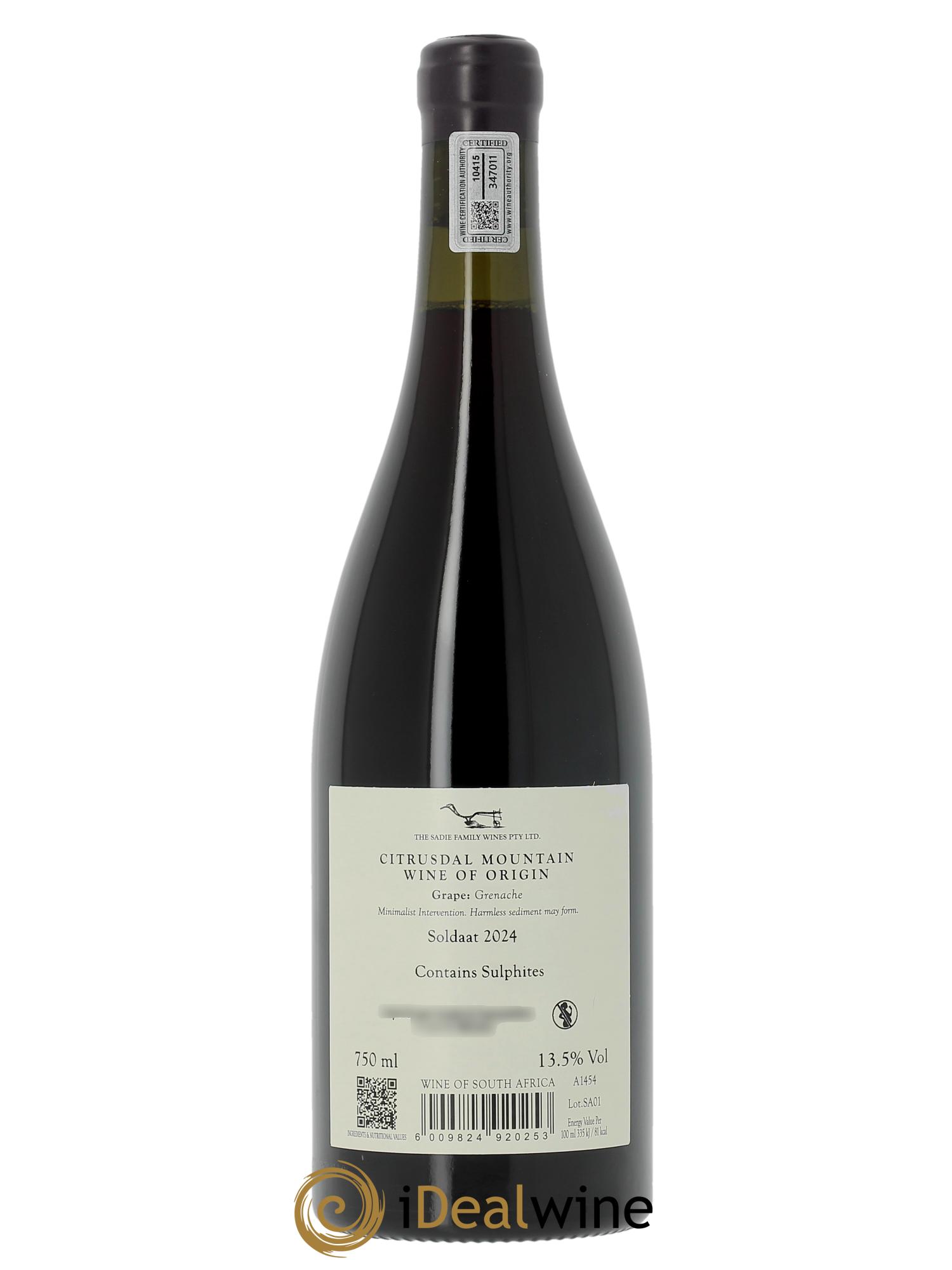 Piekenierskloof The Sadie Family Soldaat 2024 - Lot of 1 bottle - 1