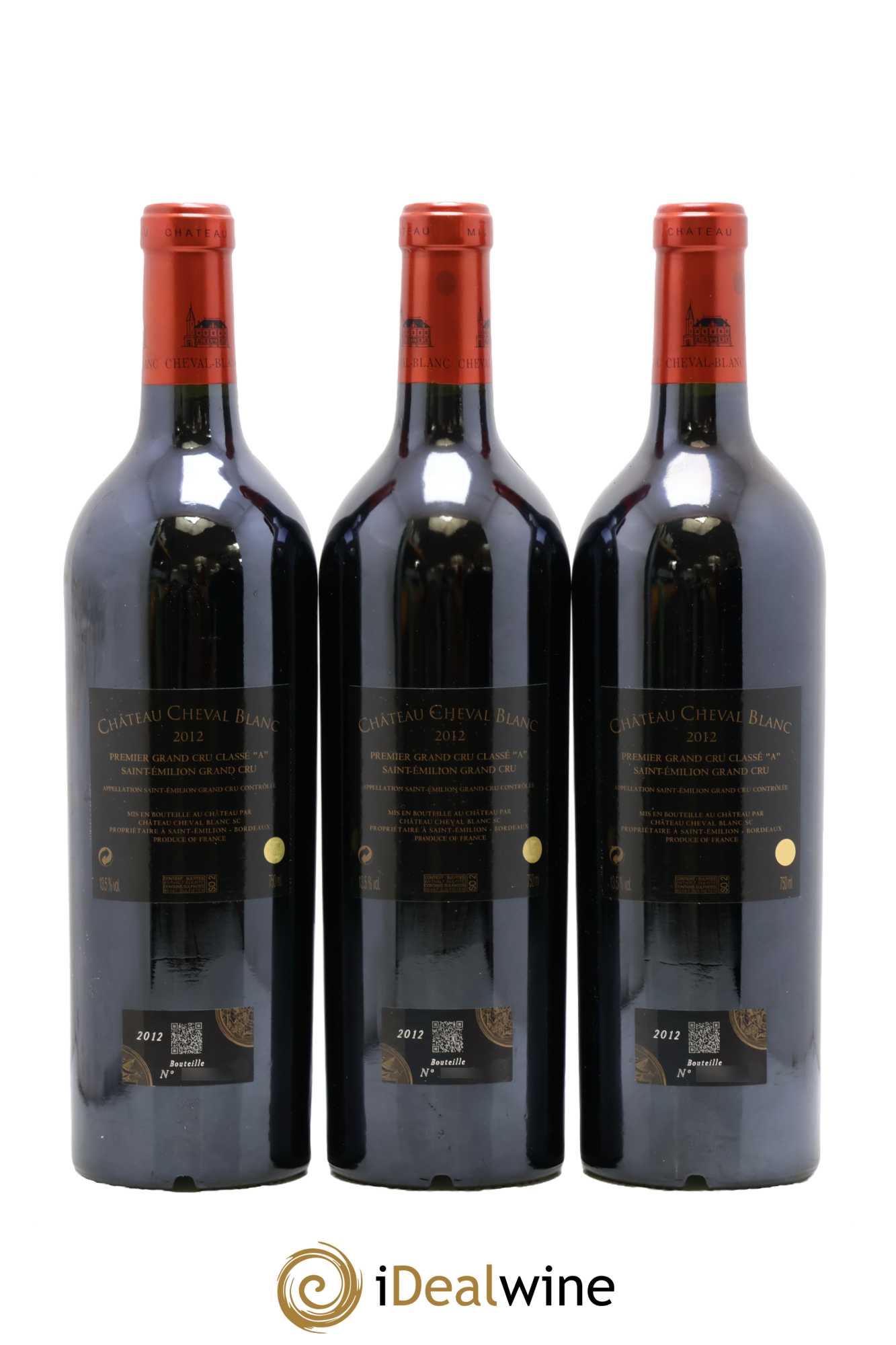 Château Cheval Blanc 1er Grand Cru Classé A 2012 - Lot of 3 bottles - 1
