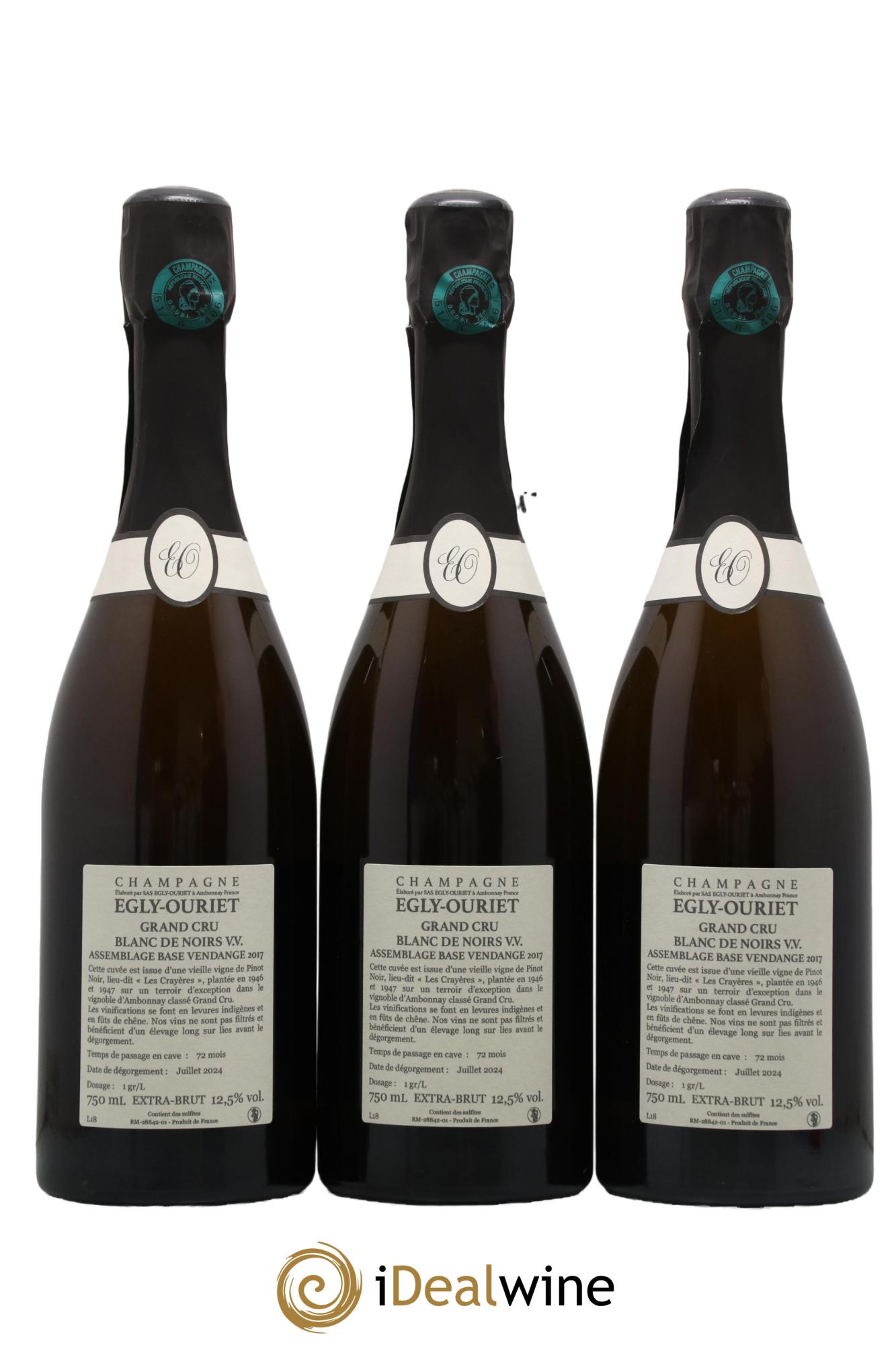 Blanc de Noirs Les Crayères Vieilles vignes Egly-Ouriet - Lot de 3 bouteilles - 1