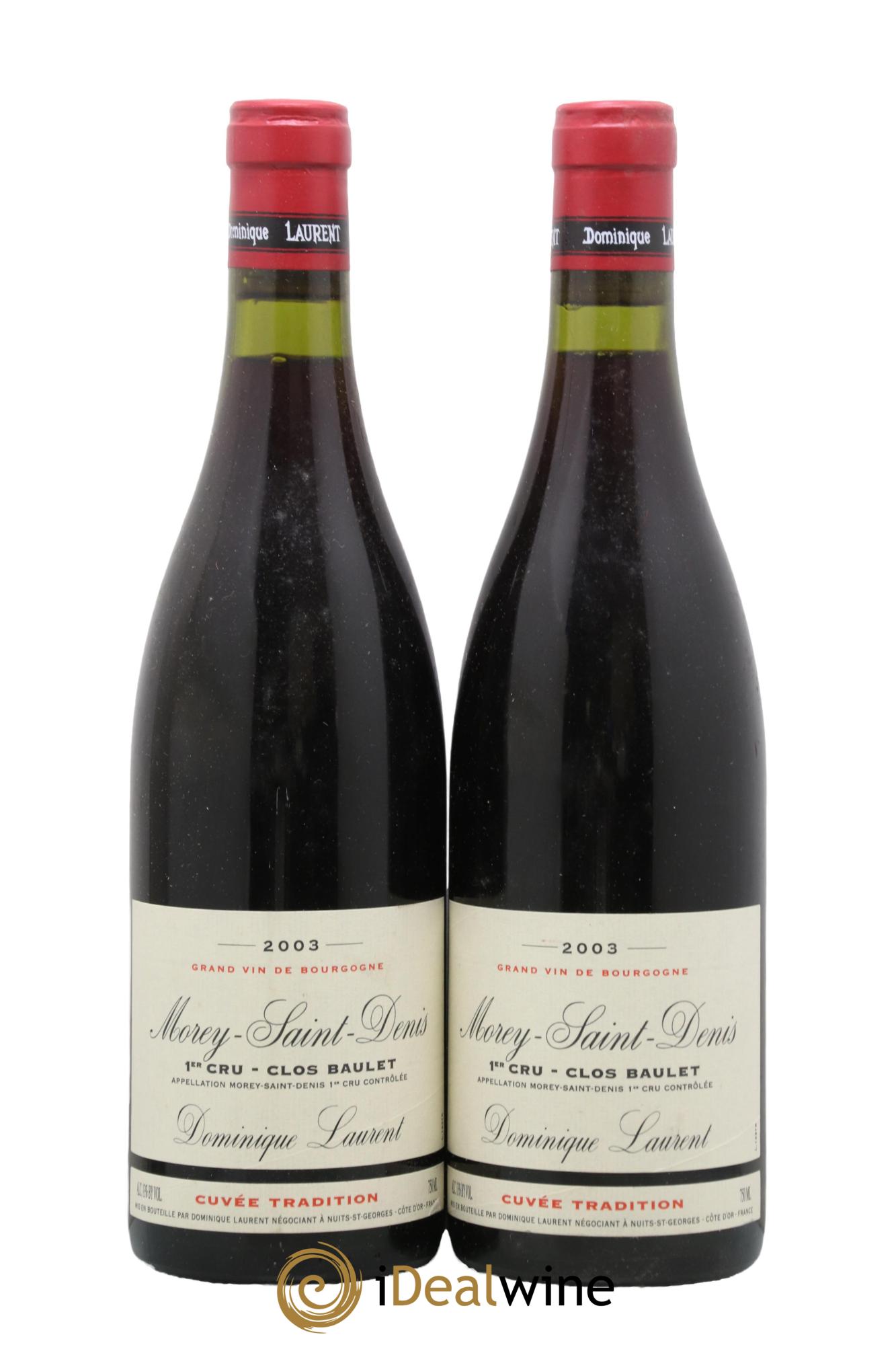 Morey-Saint-Denis 1er Cru Clos Baulet Domaine Dominique Laurent 2003 - Lot de 2 bouteilles - 0