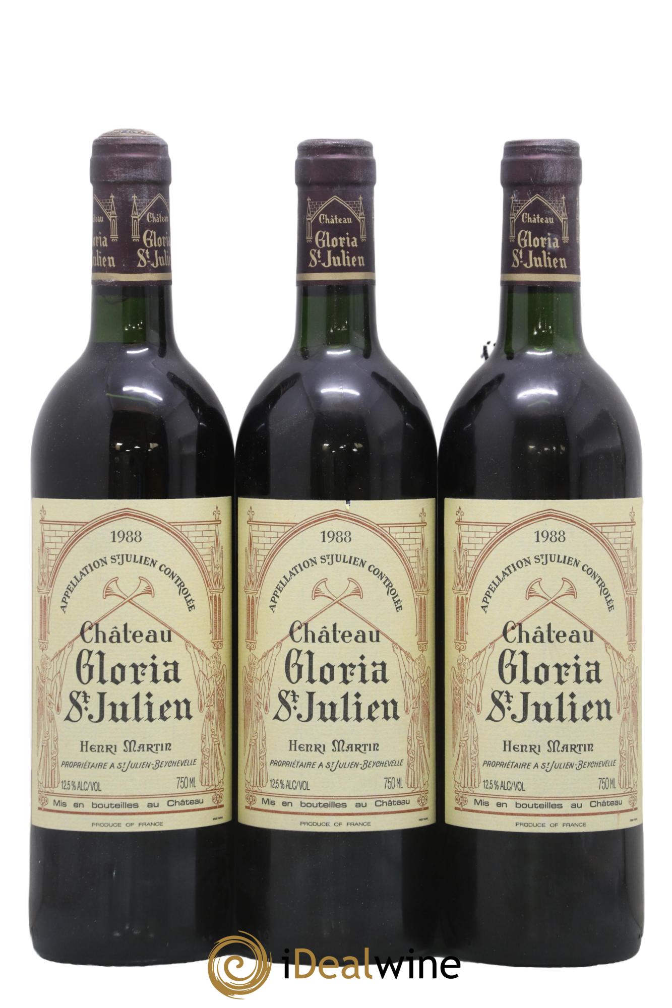 Château Gloria 1988 - Lot de 3 bouteilles - 0