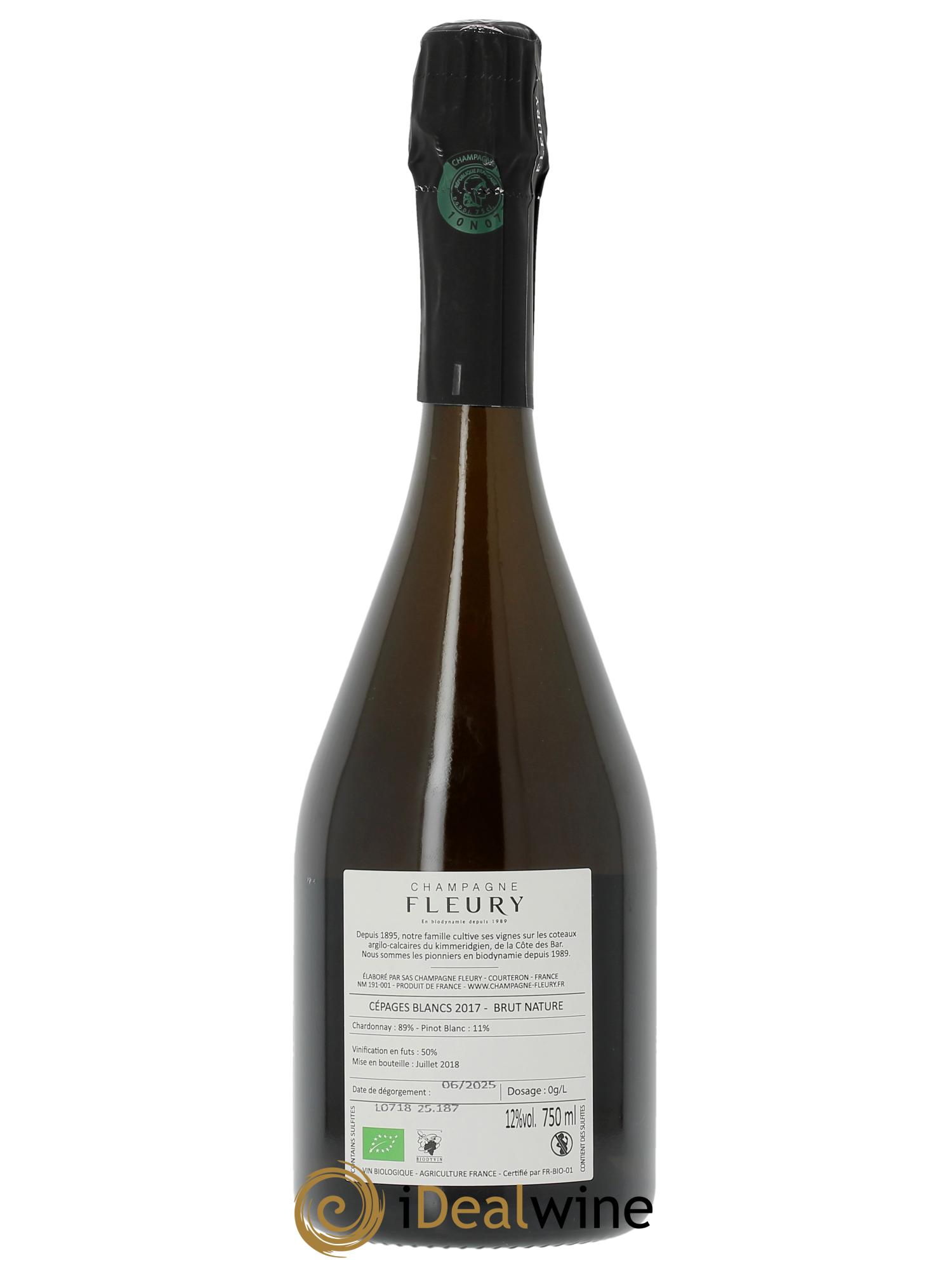 Cépages Blancs Blanc de Blancs Extra-Brut Fleury  2017 - Lot de 1 bouteille - 1
