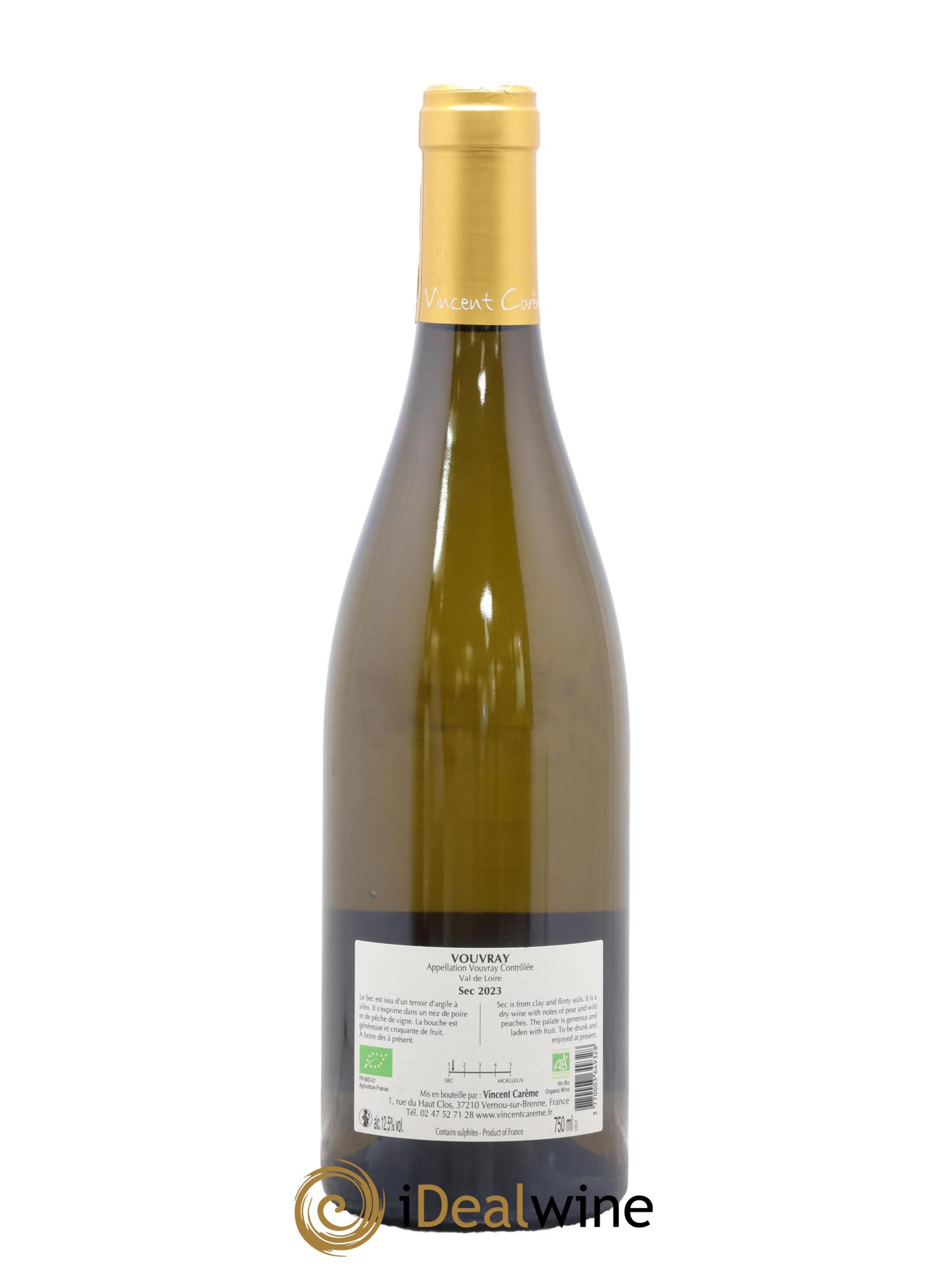 Vouvray Sec Domaine Vincent Carême 2023 - Lot de 1 bouteille - 1