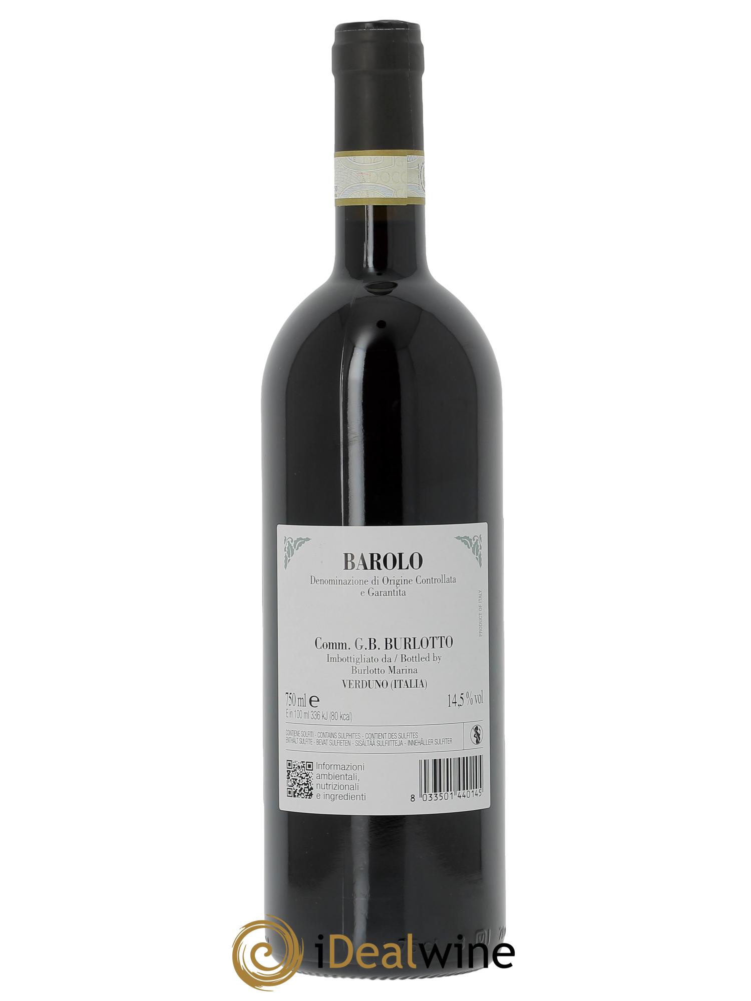 Barolo DOCG Comm. Giovan Battista Burlotto 2022 - Lot de 1 bouteille - 1