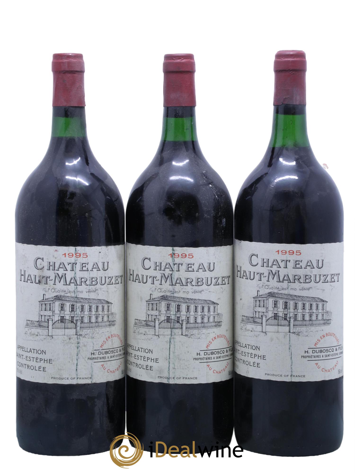 Château Haut Marbuzet 1995 - Posten von 3 Magnum - 0