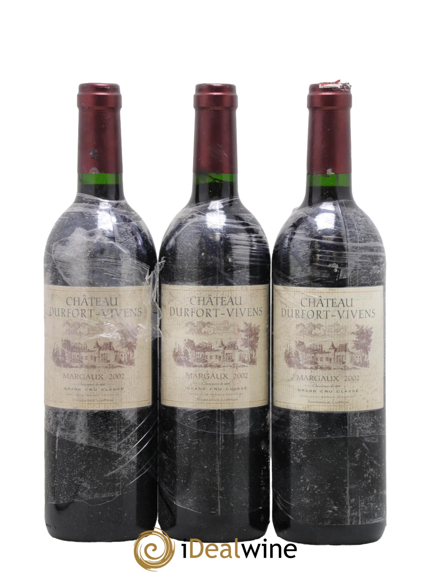 Château Durfort Vivens 2ème Grand Cru Classé 2002 - Lot of 3 bottles - 0