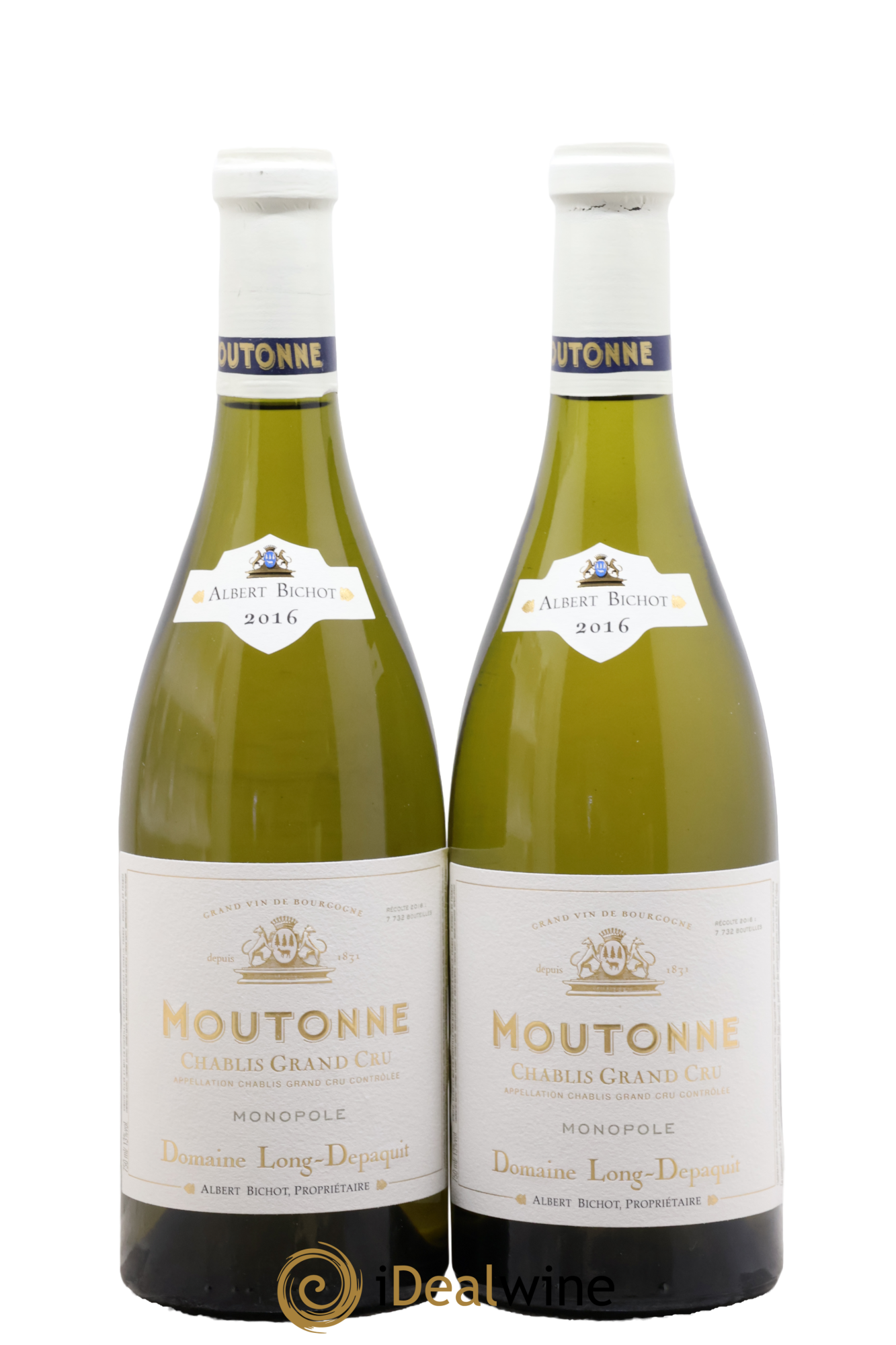 Chablis Grand Cru Moutonne Long Depaquit - Albert Bichot (Domaine) 2016 - Lot de 2 bouteilles - 0