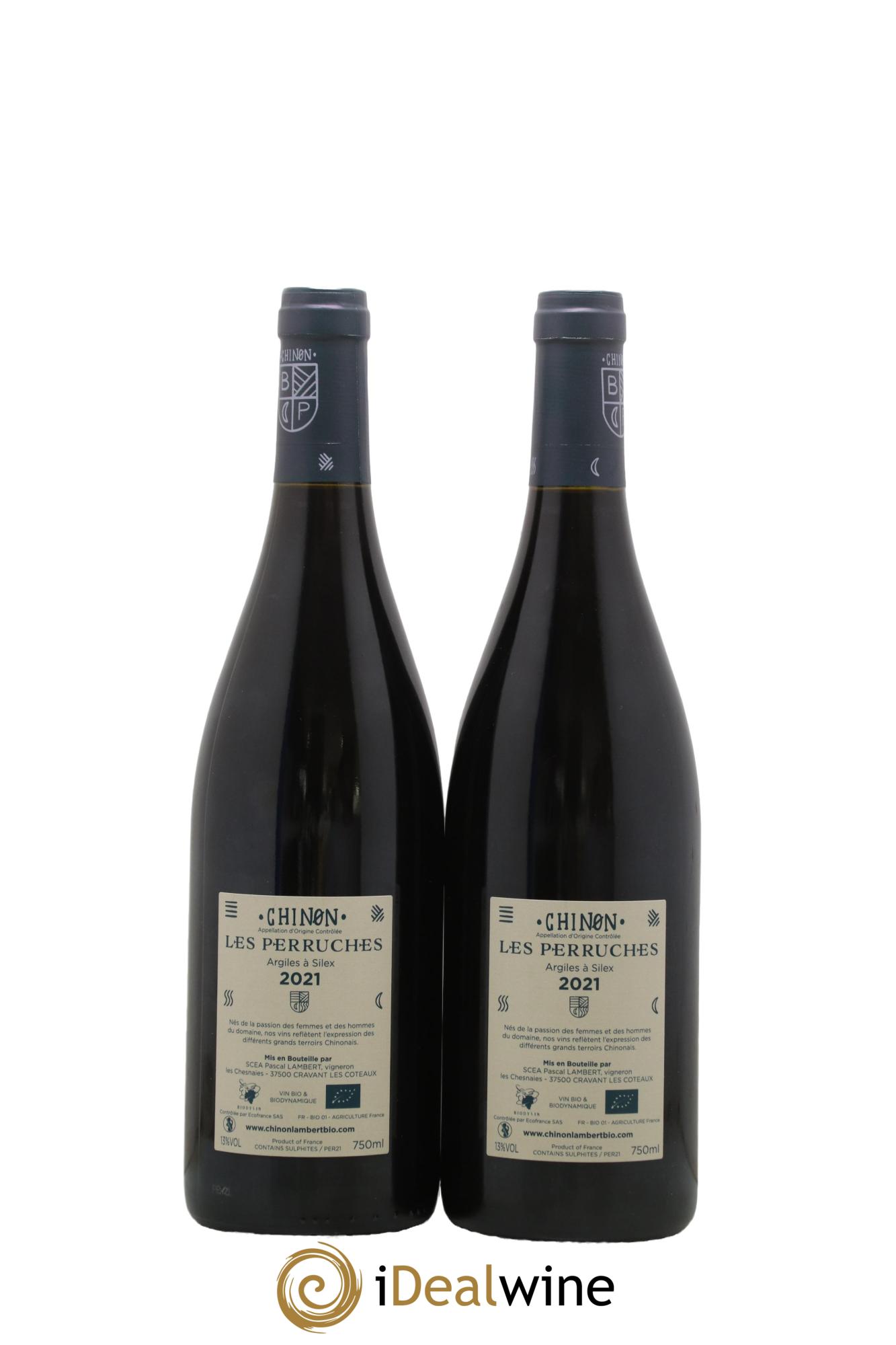 Chinon Domaine Lambert Les Perruches 2021 - Lot of 2 bottles - 1
