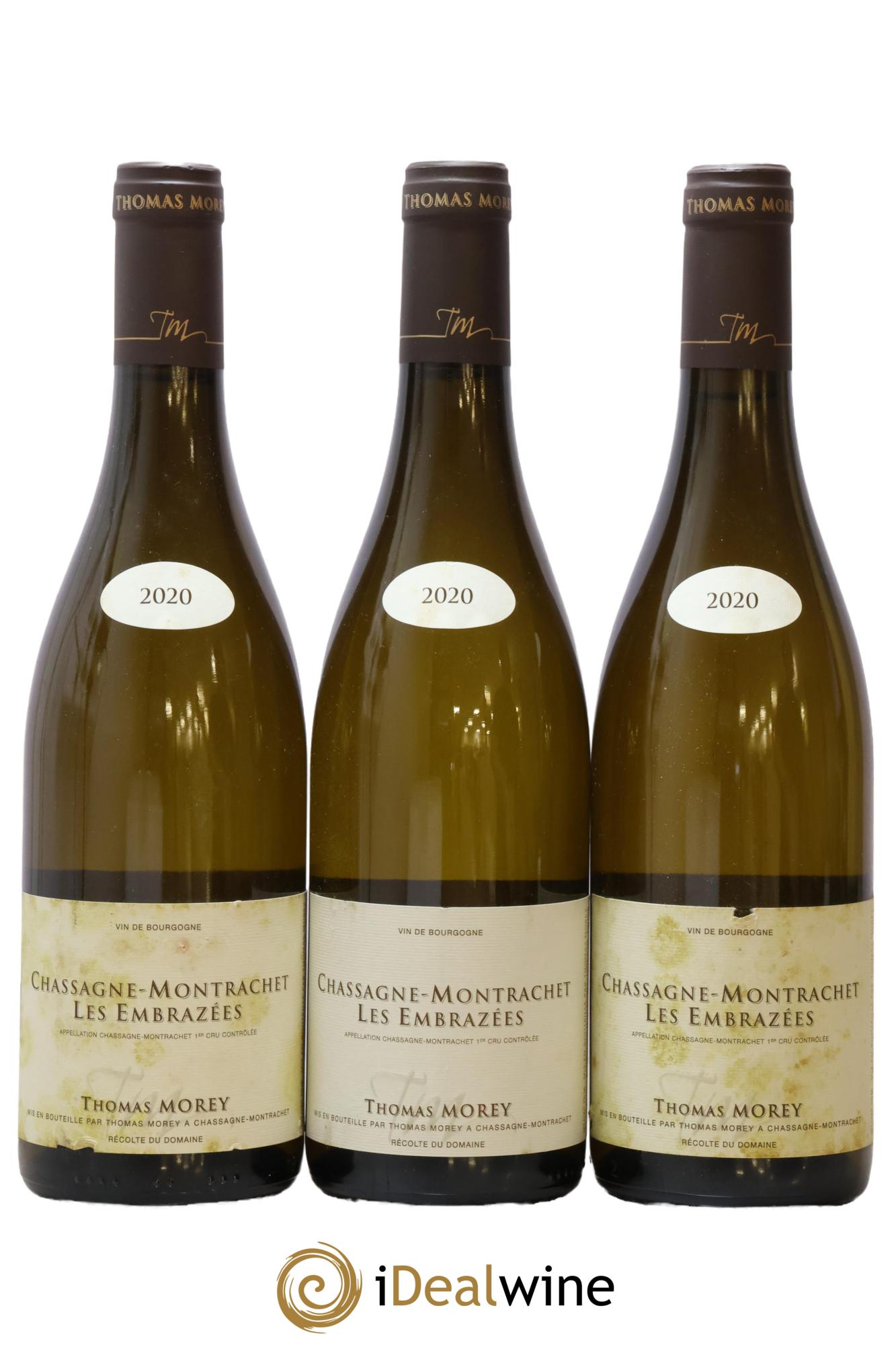 Chassagne-Montrachet 1er Cru Les Embrazées Thomas Morey 2020 - Lot de 3 bouteilles - 0