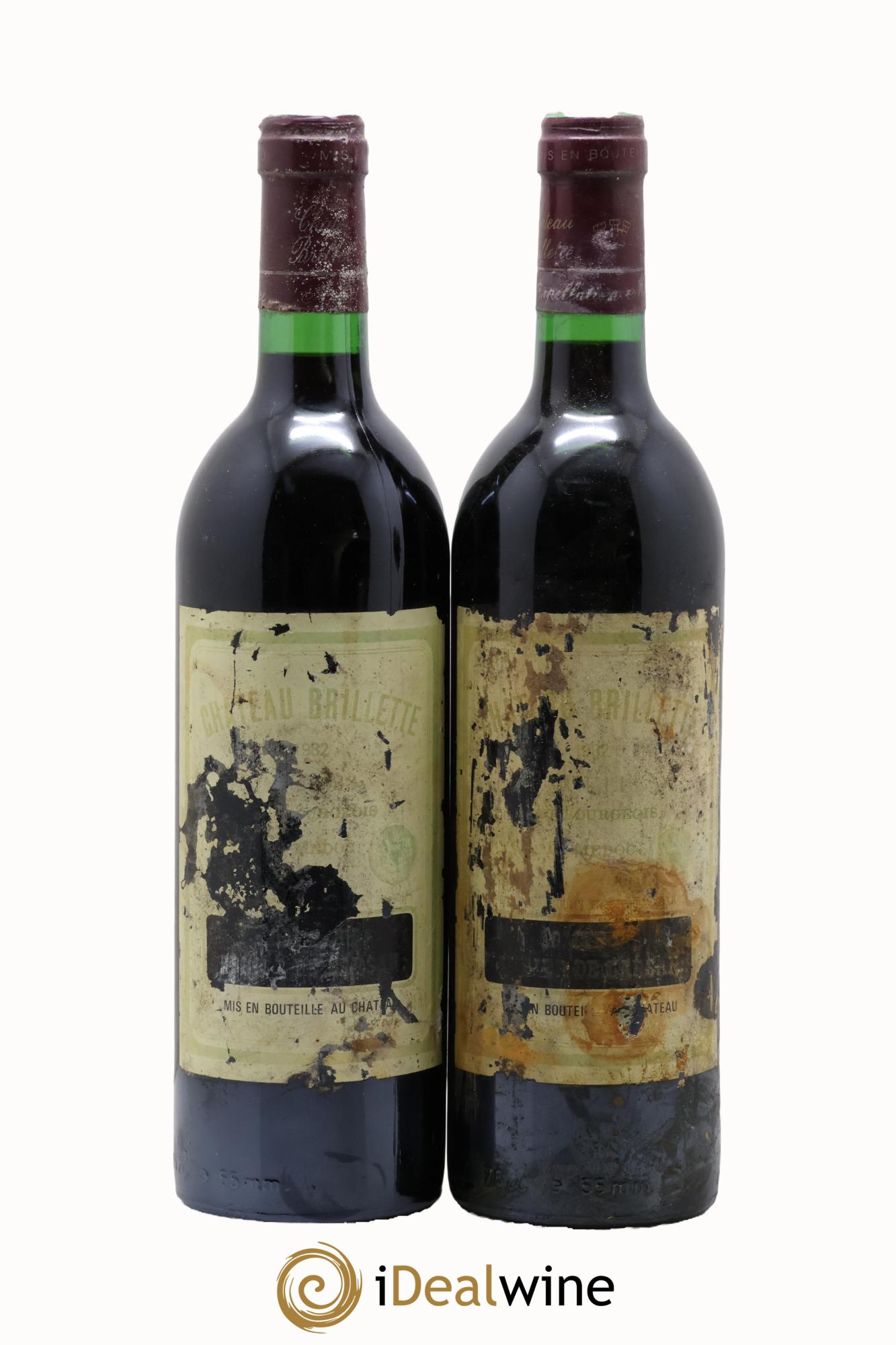 Château Brillette Cru Bourgeois 1982 - Lot de 2 bouteilles - 0