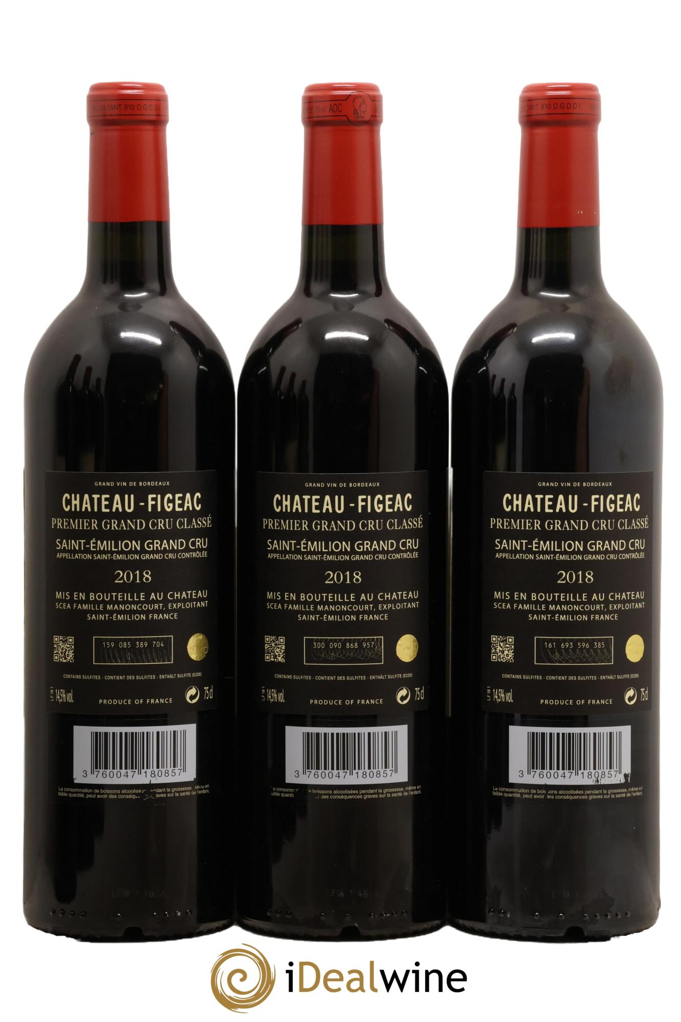 Château Figeac 1er Grand Cru Classé A 2018 - Posten von 6 Flaschen - 2