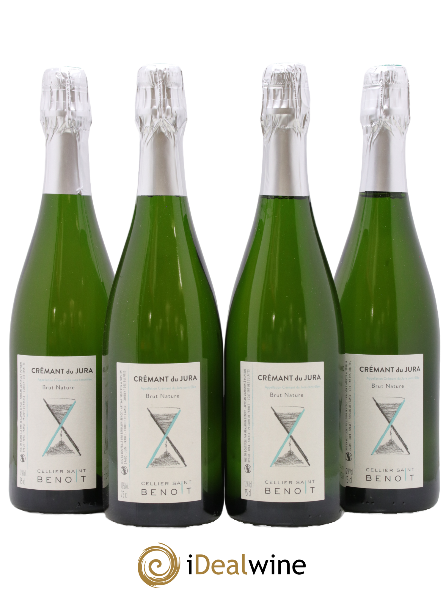 Crémant du Jura Brut Nature Cellier Saint Benoît - Lot de 4 bouteilles - 0