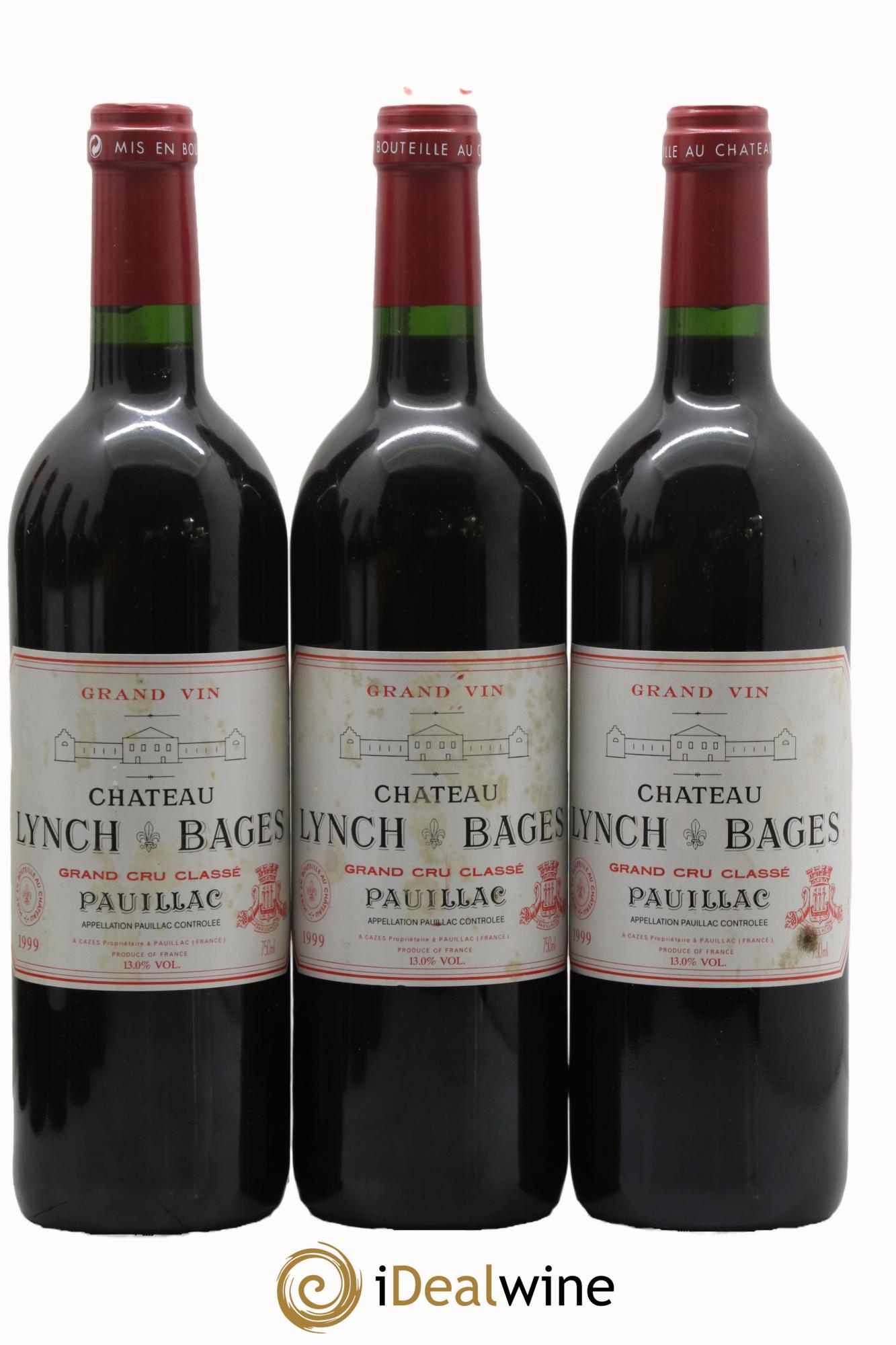 Château Lynch Bages 5ème Grand Cru Classé 1999 - Lot of 3 bottles - 0