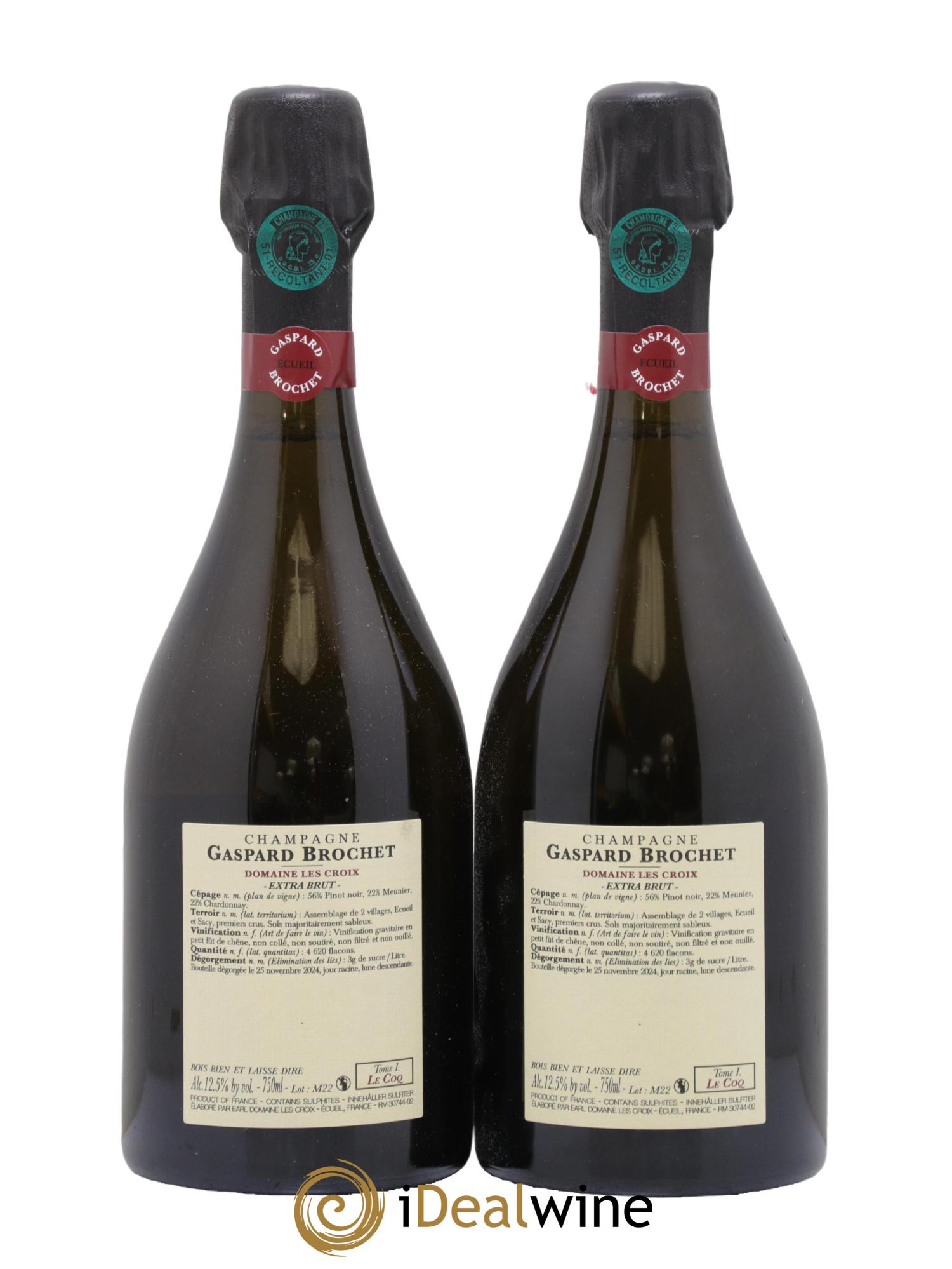Champagne Tome I Le Coq Gaspard Brochet - Lot de 2 bouteilles - 1